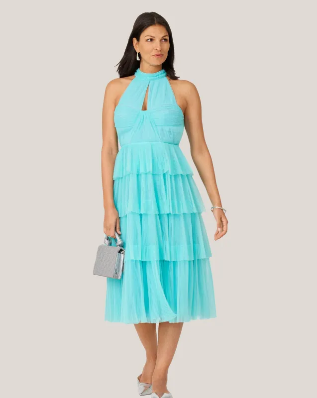 Halter Tiered Midi Dress sold by Adrienne Landau