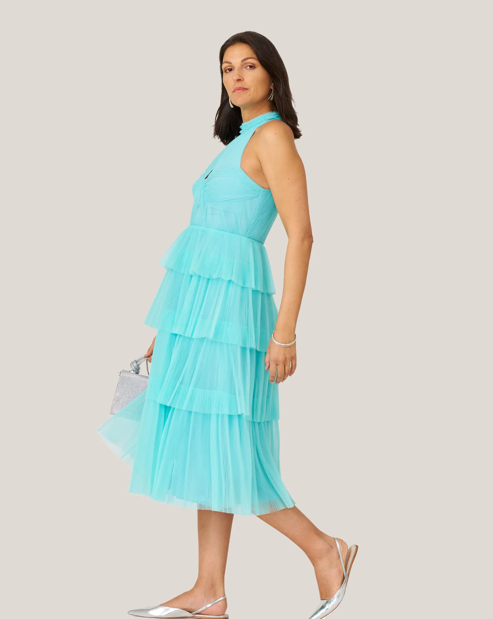 Halter Tiered Midi Dress sold by Adrienne Landau product image thumbnail 3
