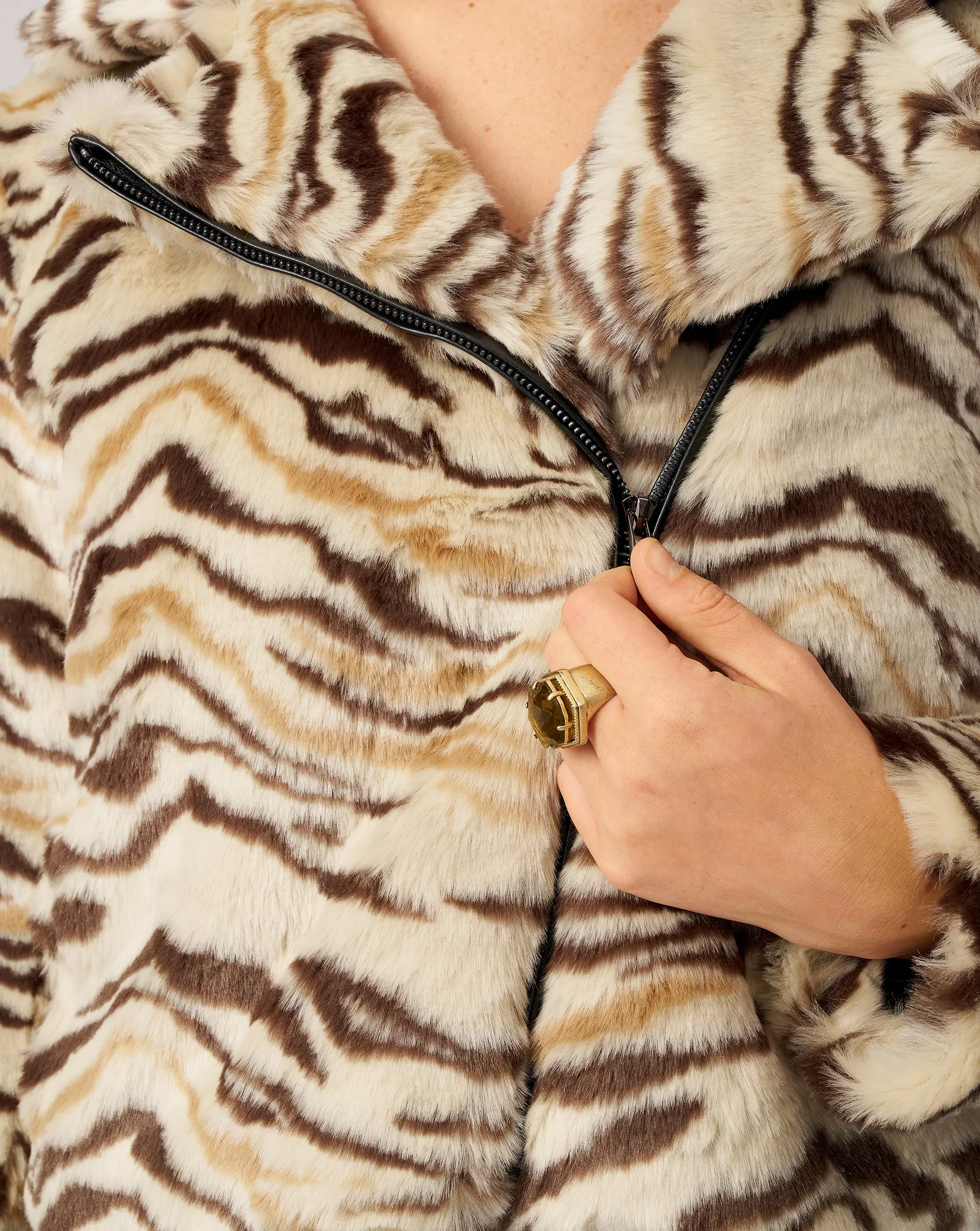 Moto Mink Faux Fur Jacket sold by Adrienne Landau product image thumbnail 4