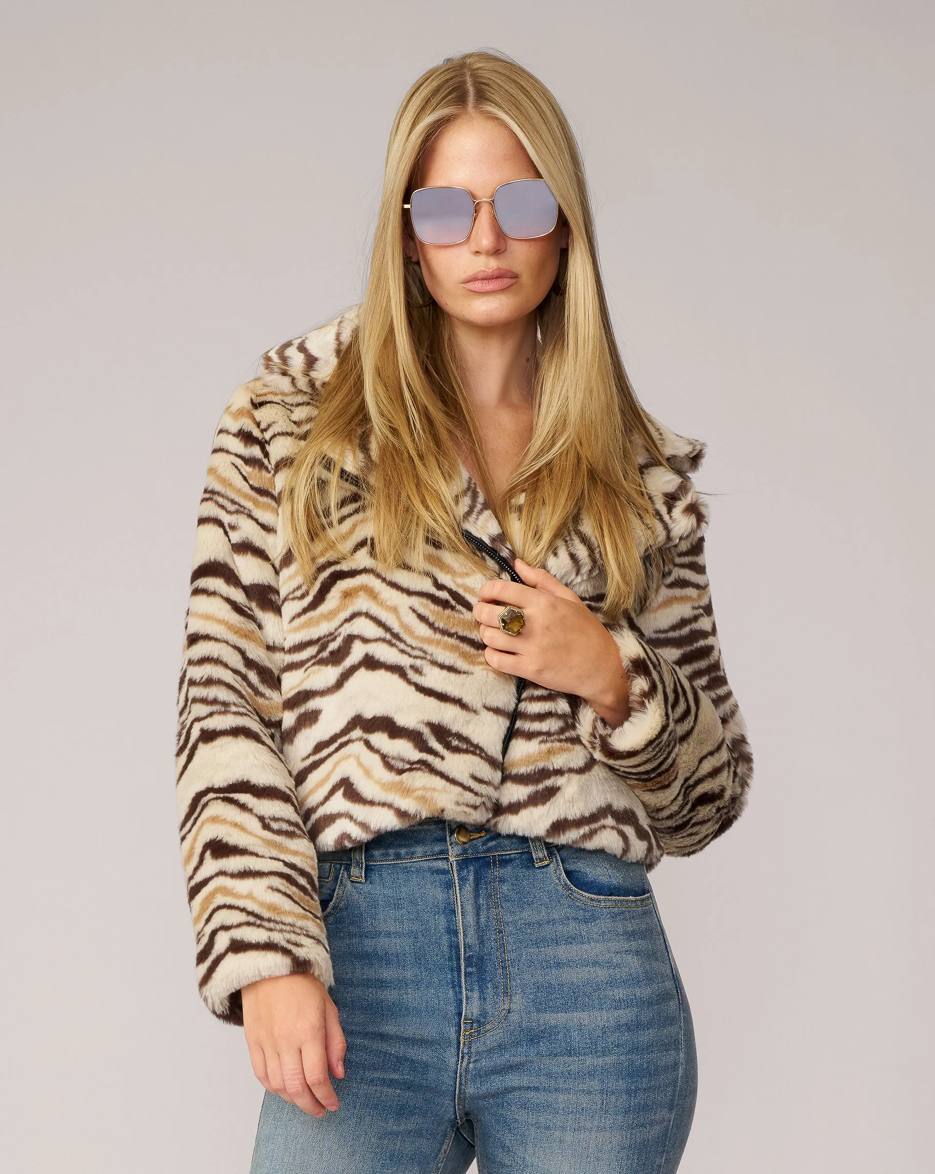 Moto Mink Faux Fur Jacket sold by Adrienne Landau