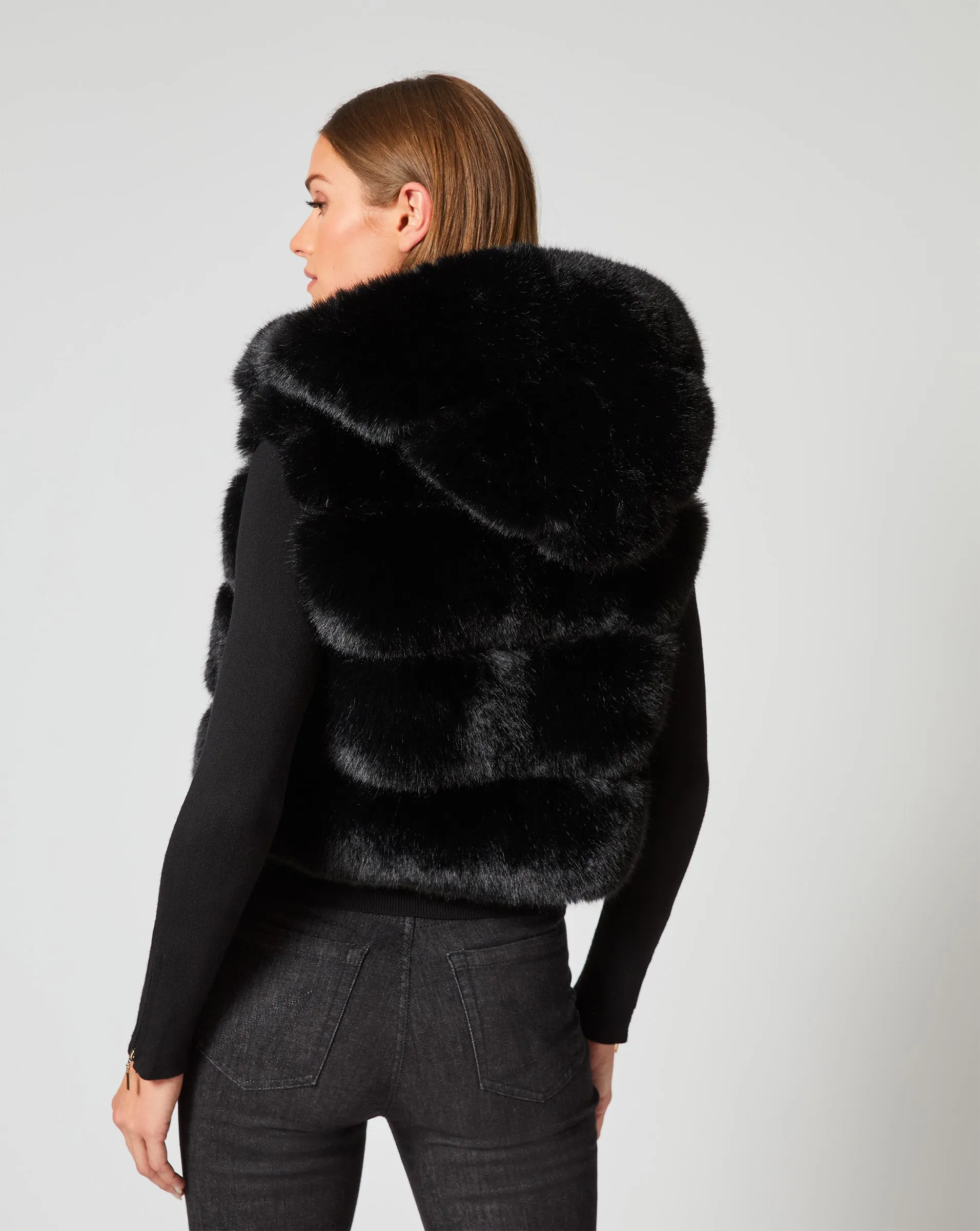 Landau Fox Faux Fur Hooded Vest sold by Adrienne Landau product image thumbnail 4