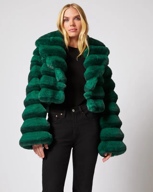 Shawl Collar Chinchilla Faux Fur Jacket sold by Adrienne Landau