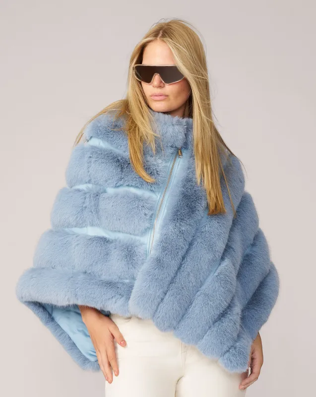 Channel Quilted Mink Faux Fur Cape sold by Adrienne Landau