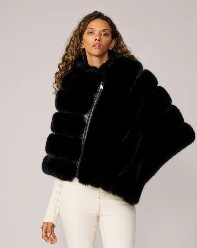 Channel Quilted Mink Faux Fur Cape sold by Adrienne Landau