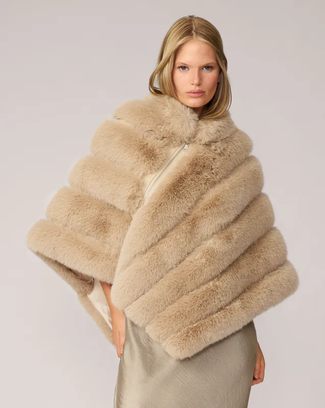Channel Quilted Mink Faux Fur Cape sold by Adrienne Landau