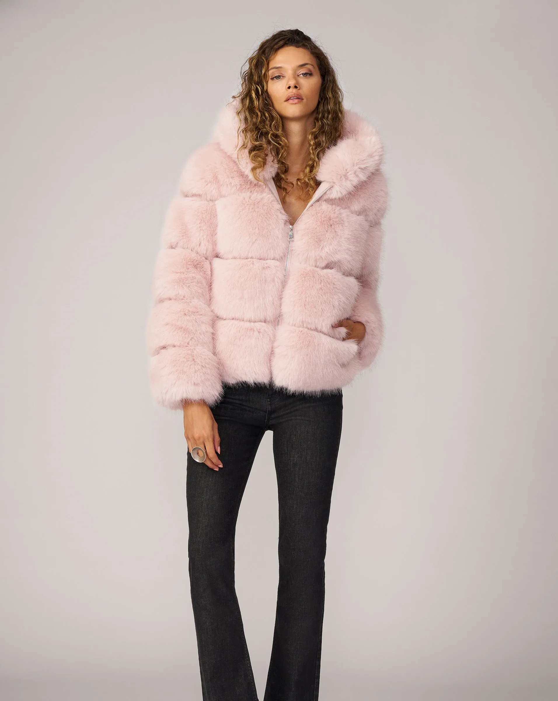 Landau Hooded Fox Faux Fur Jacket sold by Adrienne Landau product image thumbnail 5