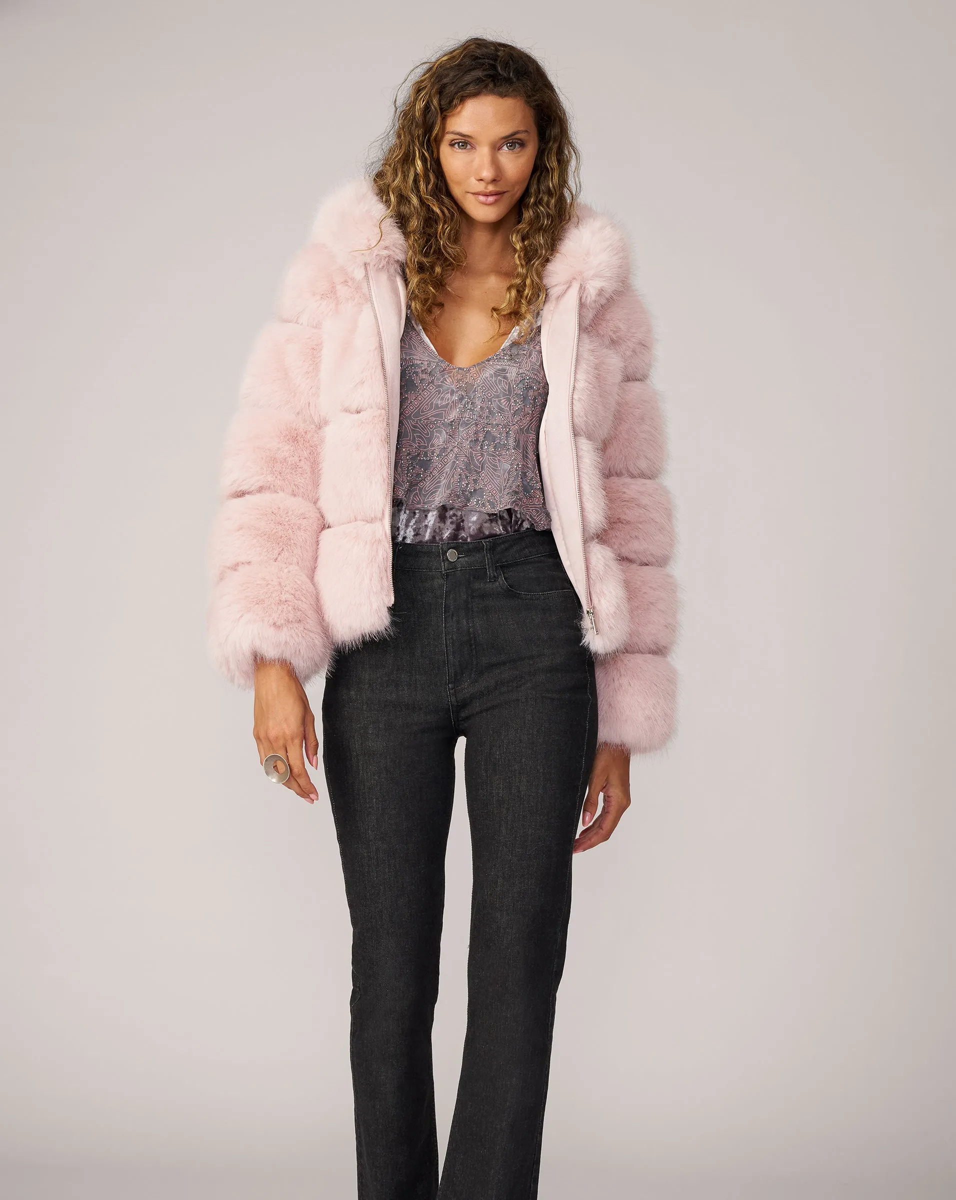 Landau Hooded Fox Faux Fur Jacket sold by Adrienne Landau product image thumbnail 4