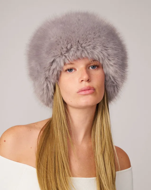 Pill Box Fox Faux Fur Hat sold by Adrienne Landau