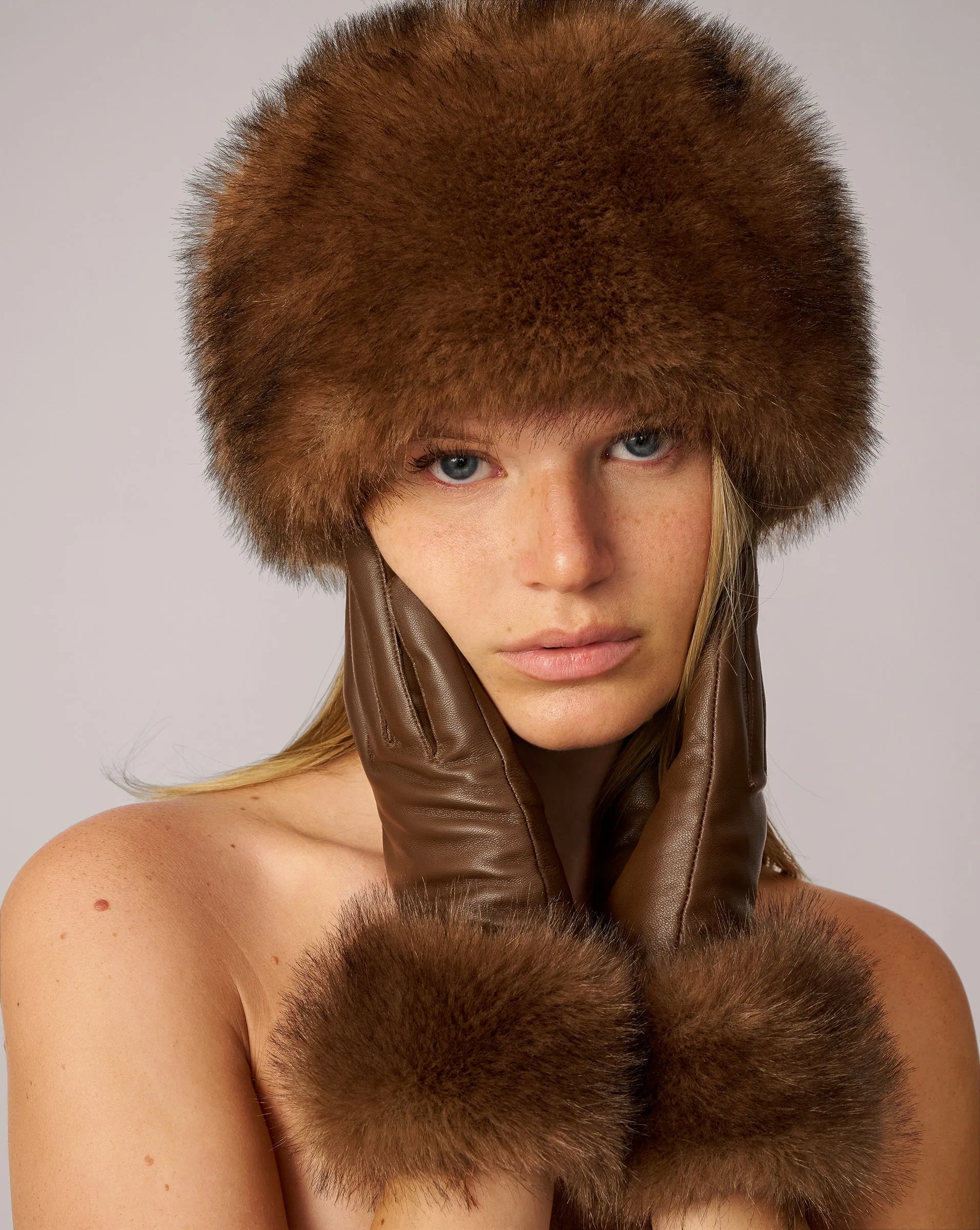Fox Faux Fur & Leather Glove sold by Adrienne Landau product image thumbnail 2