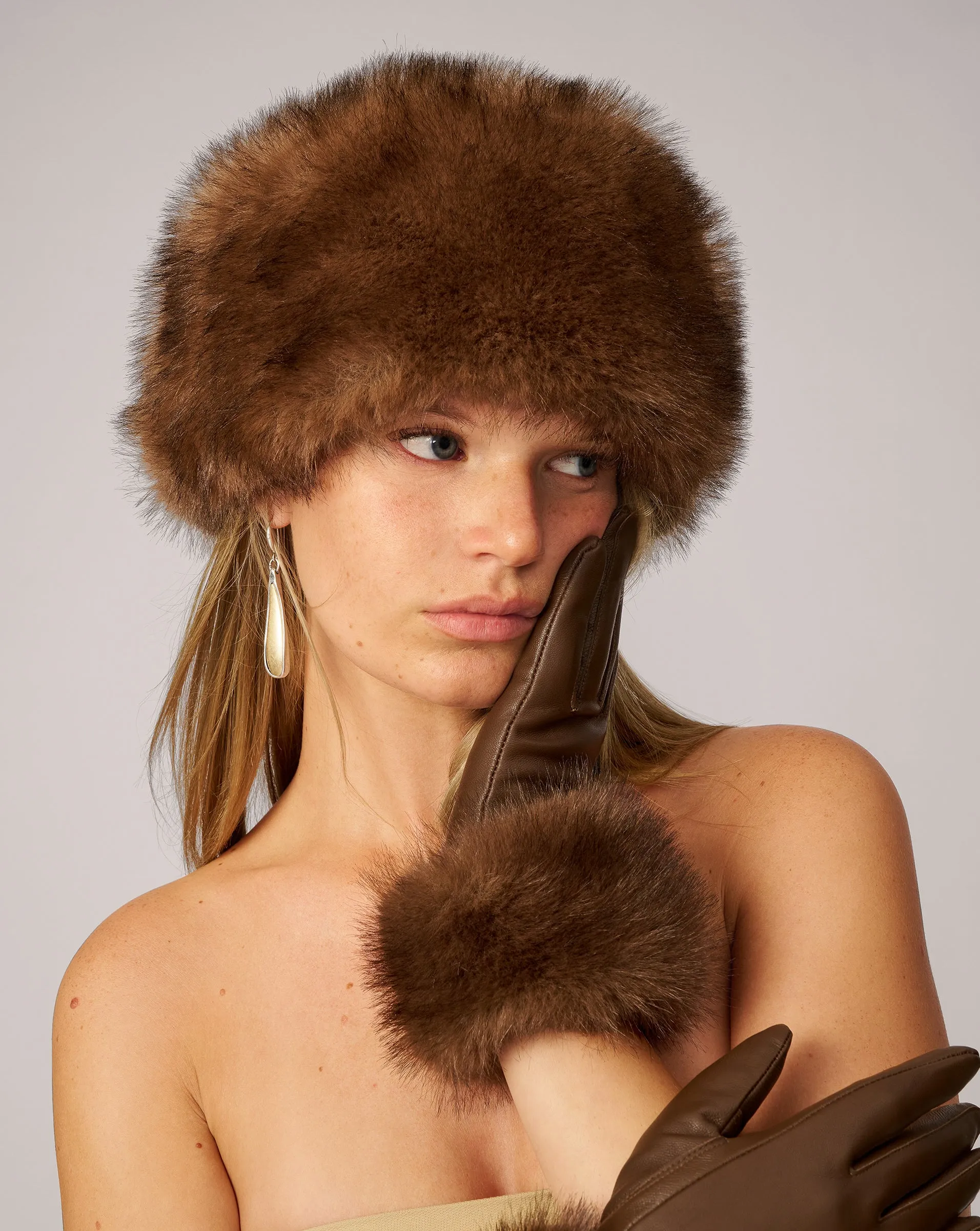 Fox Faux Fur & Leather Glove sold by Adrienne Landau product image thumbnail 3