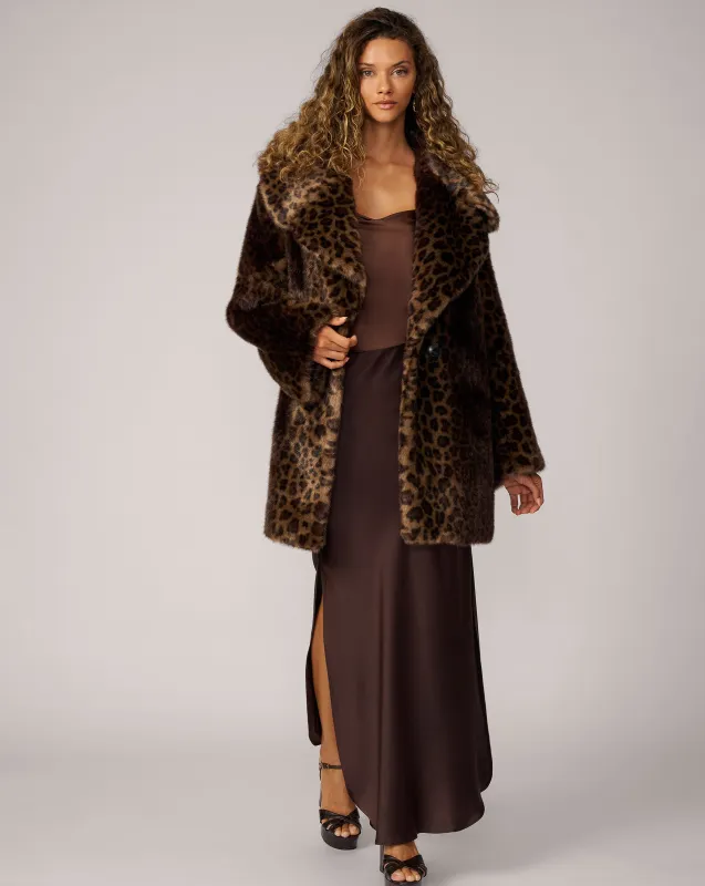 Elise Cheetah Faux Fur Coat sold by Adrienne Landau