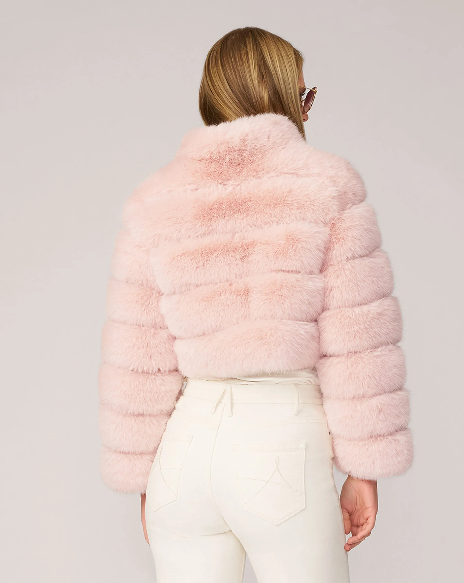 High Collar Fox Faux Fur Jacket sold by Adrienne Landau product image thumbnail 3