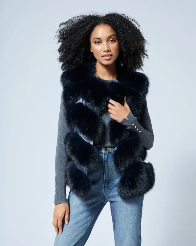 Faux Fur & Faux Leather Vest sold by Adrienne Landau