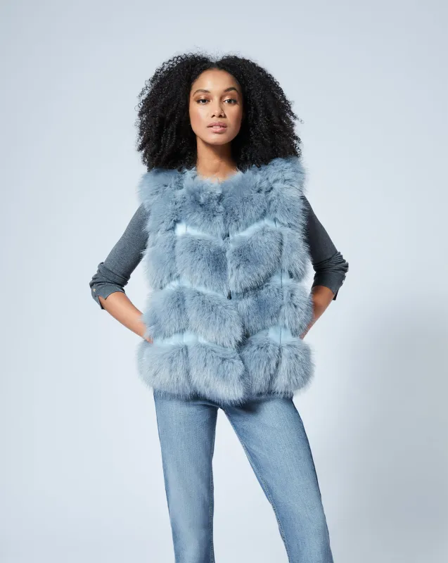 Faux Fur & Faux Leather Vest sold by Adrienne Landau