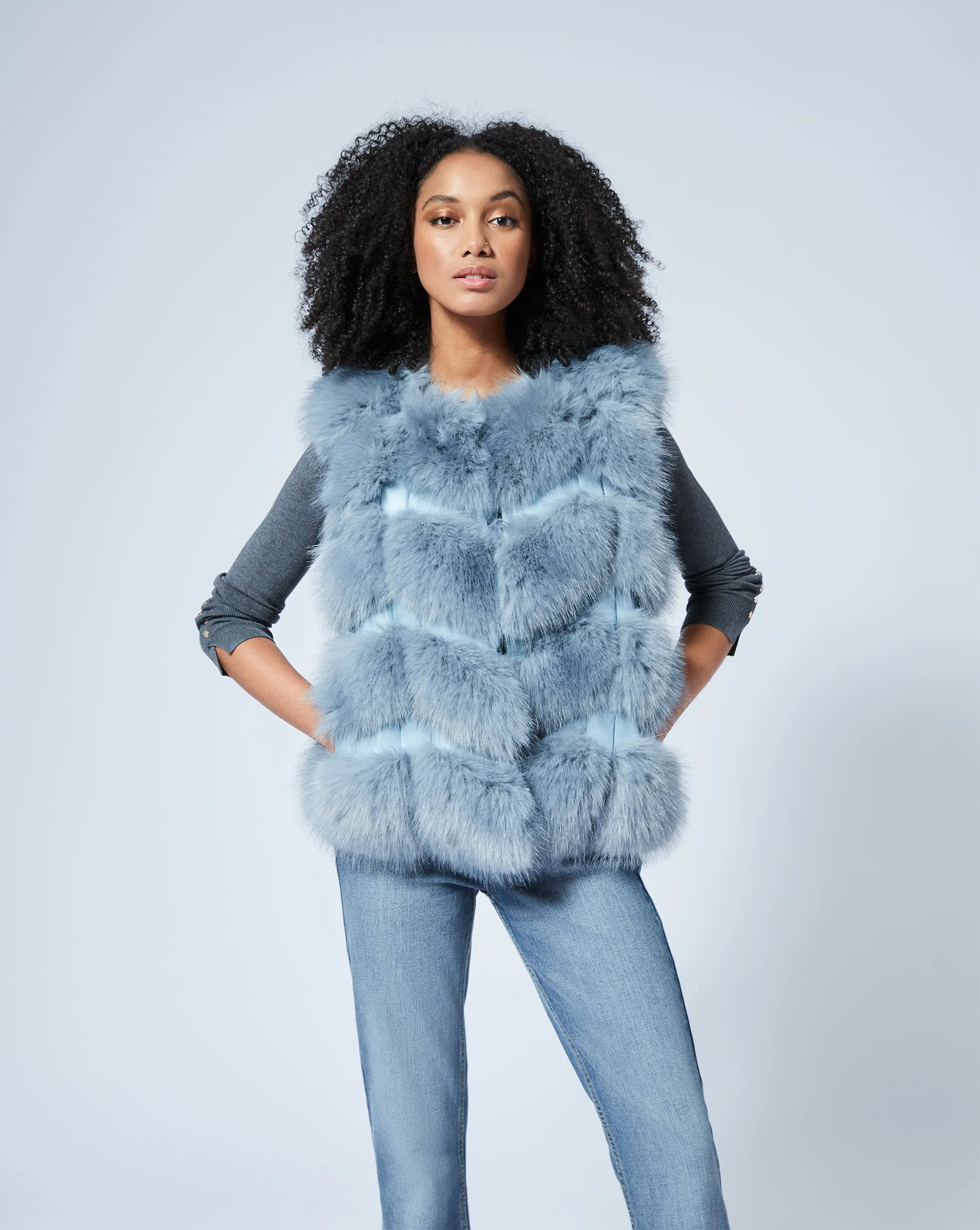 Faux Fur & Faux Leather Vest sold by Adrienne Landau