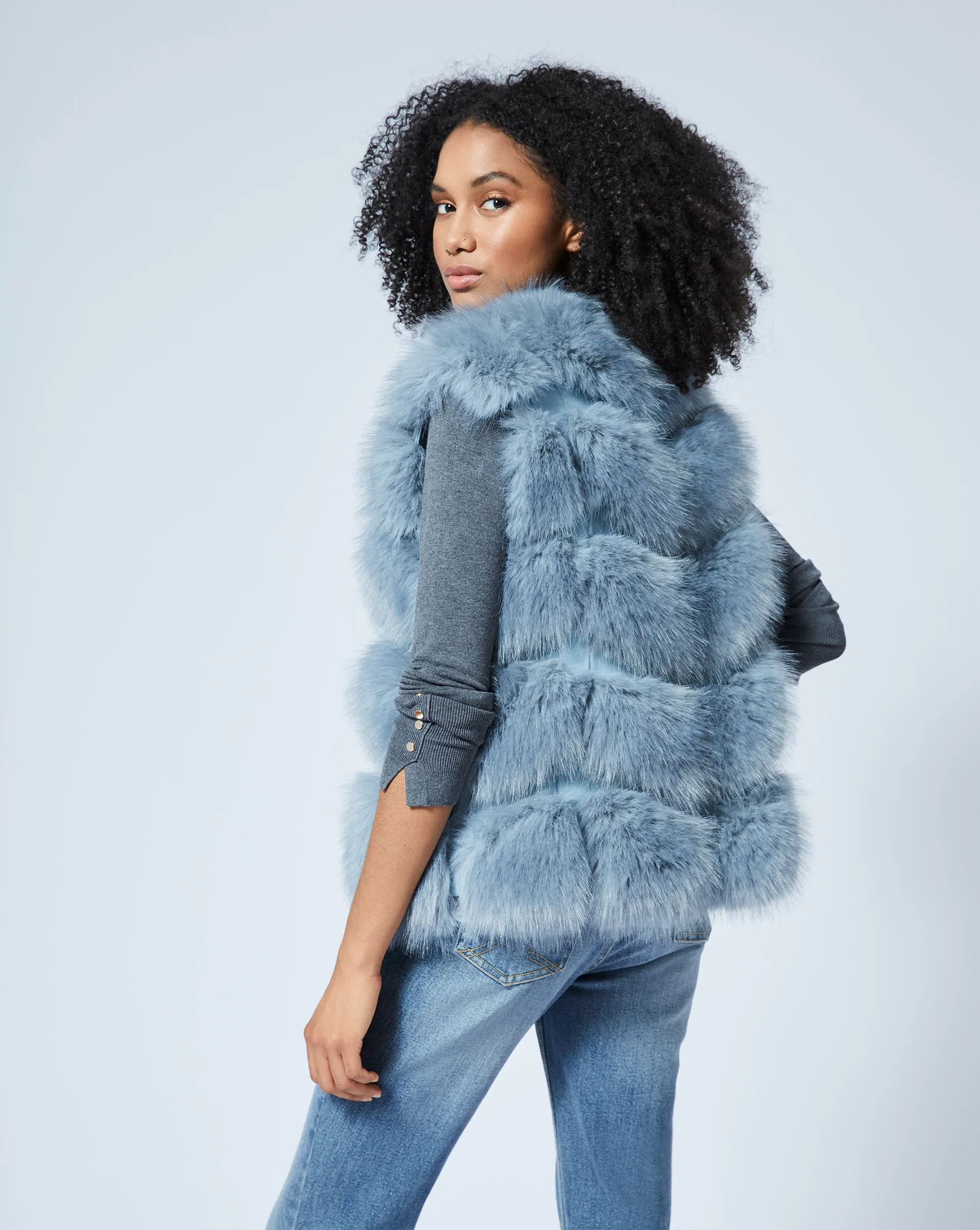 Faux Fur & Faux Leather Vest sold by Adrienne Landau product image thumbnail 5
