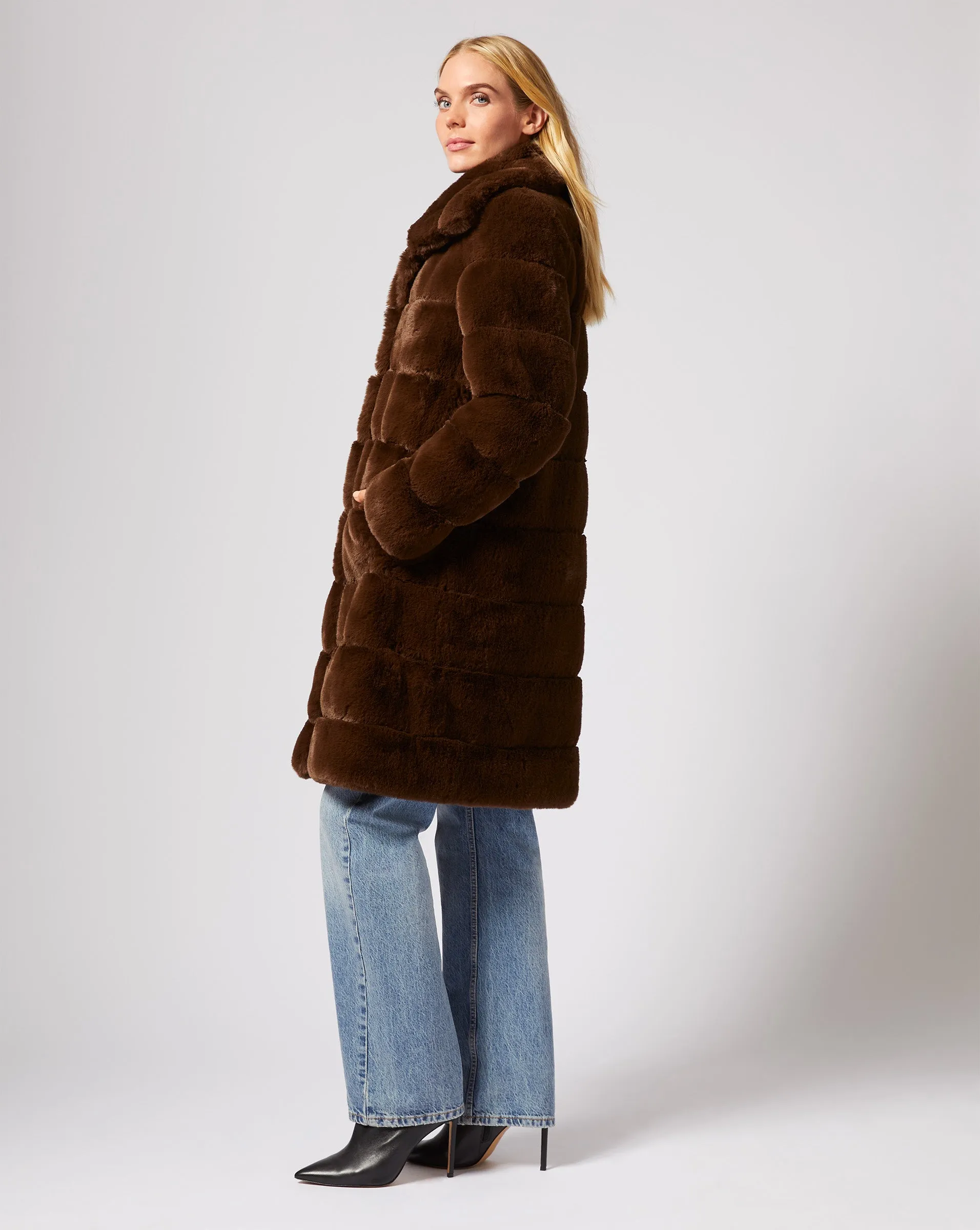 Channel Quilted Mink Faux Fur Coat sold by Adrienne Landau product image thumbnail 3