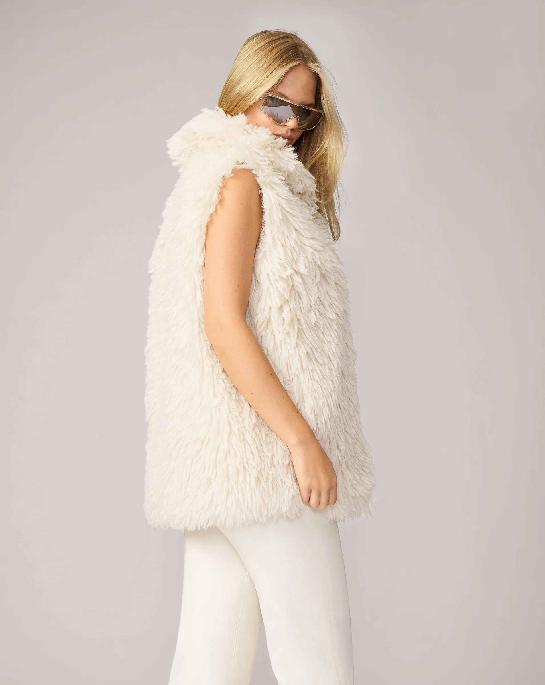 Imogen Shaggy Faux Fur Vest sold by Adrienne Landau product image thumbnail 3