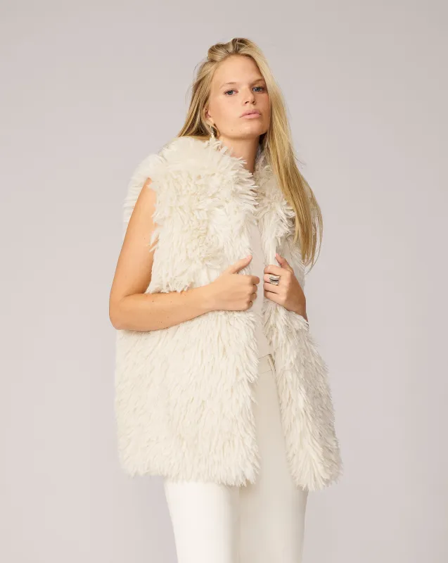 Imogen Shaggy Faux Fur Vest sold by Adrienne Landau