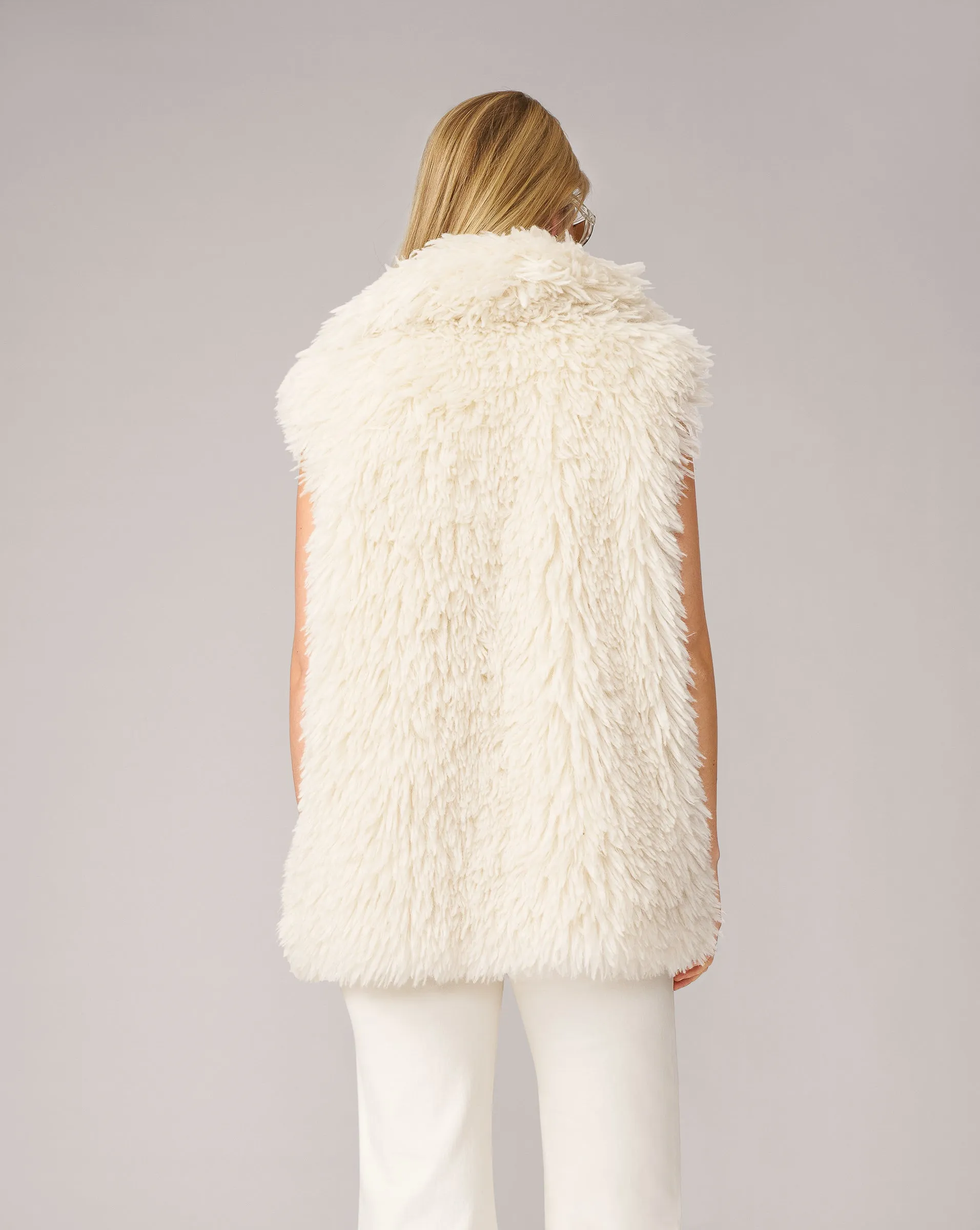 Imogen Shaggy Faux Fur Vest sold by Adrienne Landau product image thumbnail 4