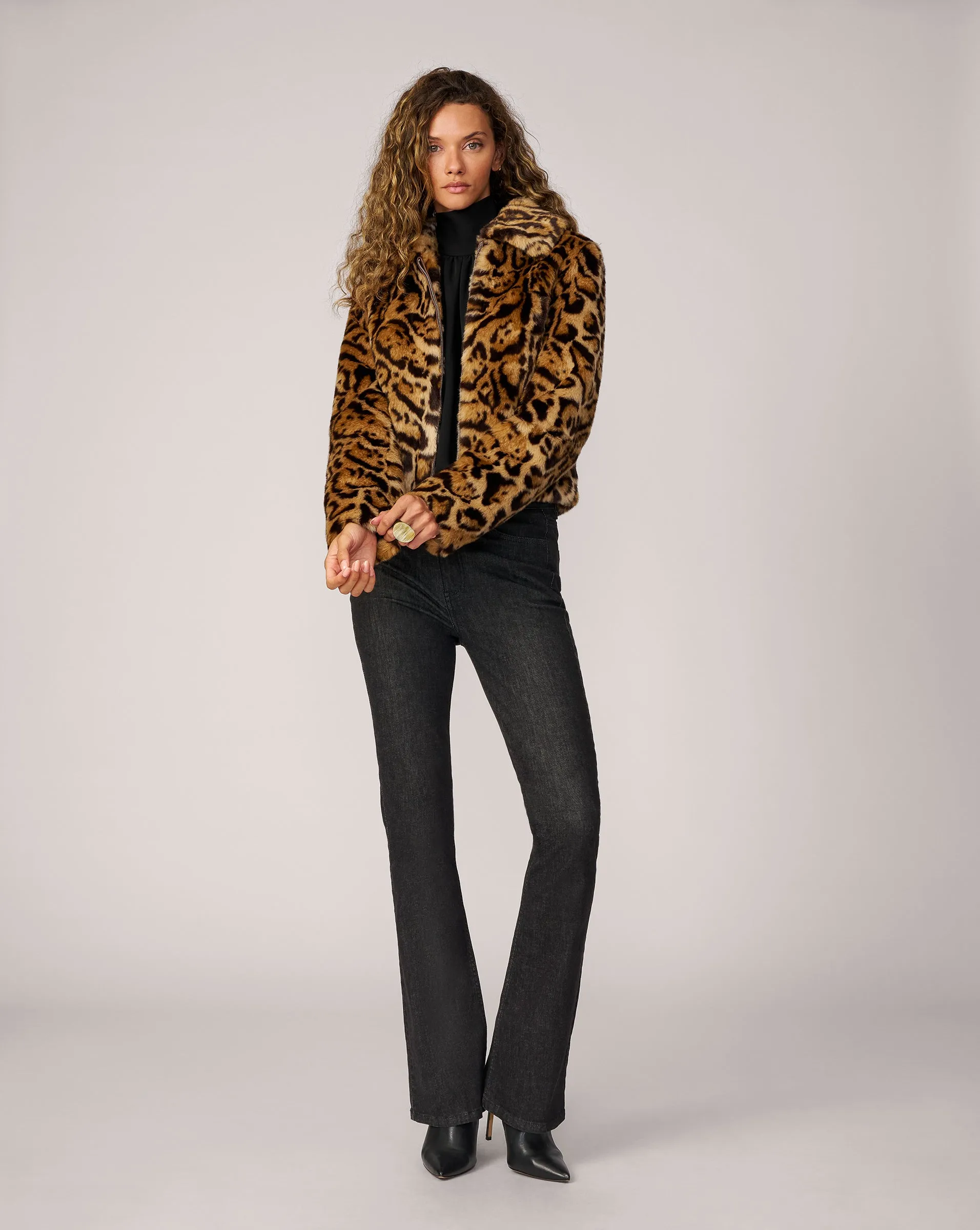 Emory Large Cheetah Faux Mink Jacket sold by Adrienne Landau product image thumbnail 2