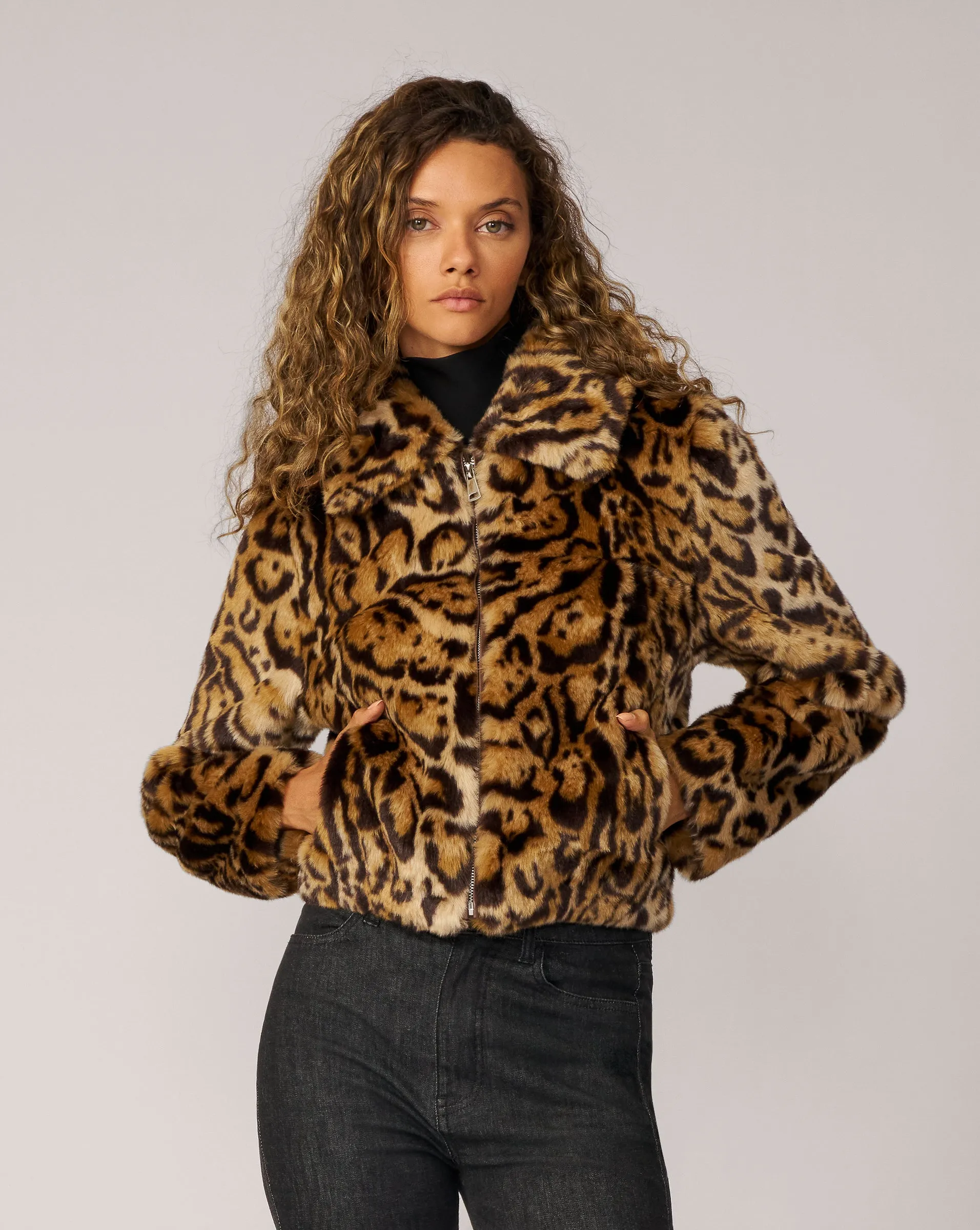 Emory Large Cheetah Faux Mink Jacket sold by Adrienne Landau
