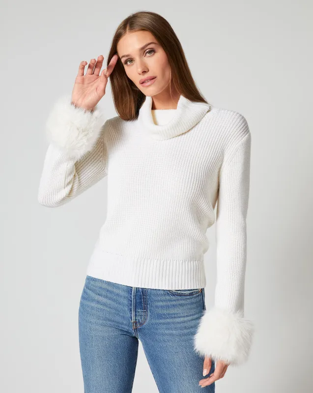 Alps Removable Faux Fur Turtleneck Sweater sold by Adrienne Landau
