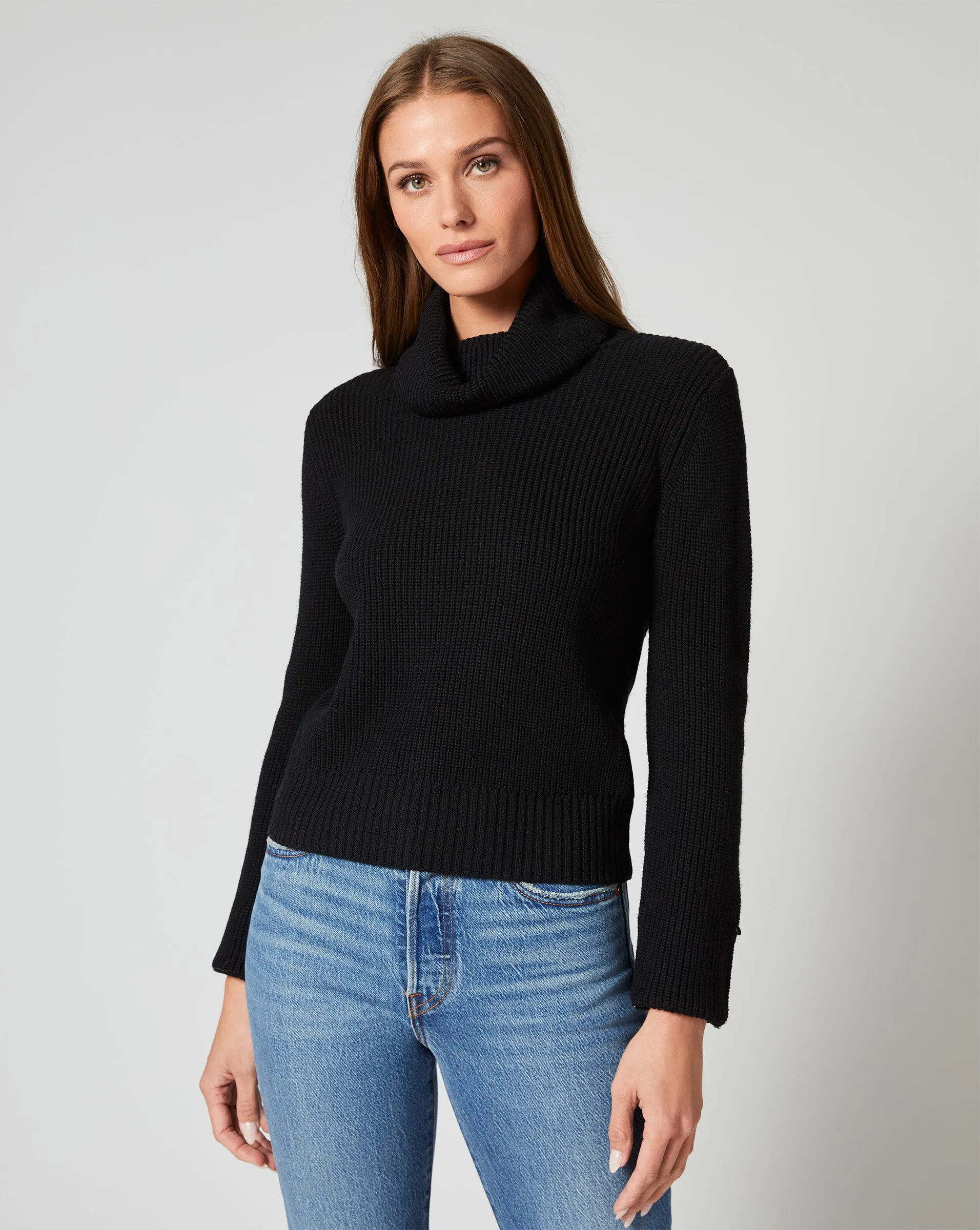Alps Removable Faux Fur Turtleneck Sweater sold by Adrienne Landau product image thumbnail 2