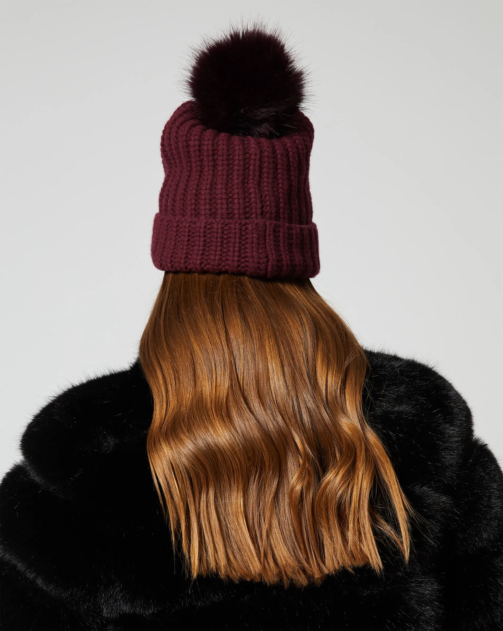 Faux Fur Pom-Pom Knit Beanie sold by Adrienne Landau product image thumbnail 3