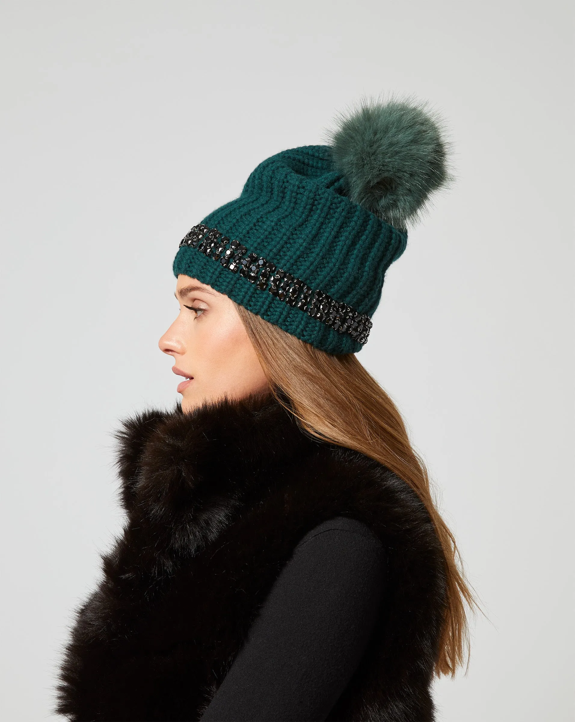 Jewel Embellished Beanie sold by Adrienne Landau product image thumbnail 2