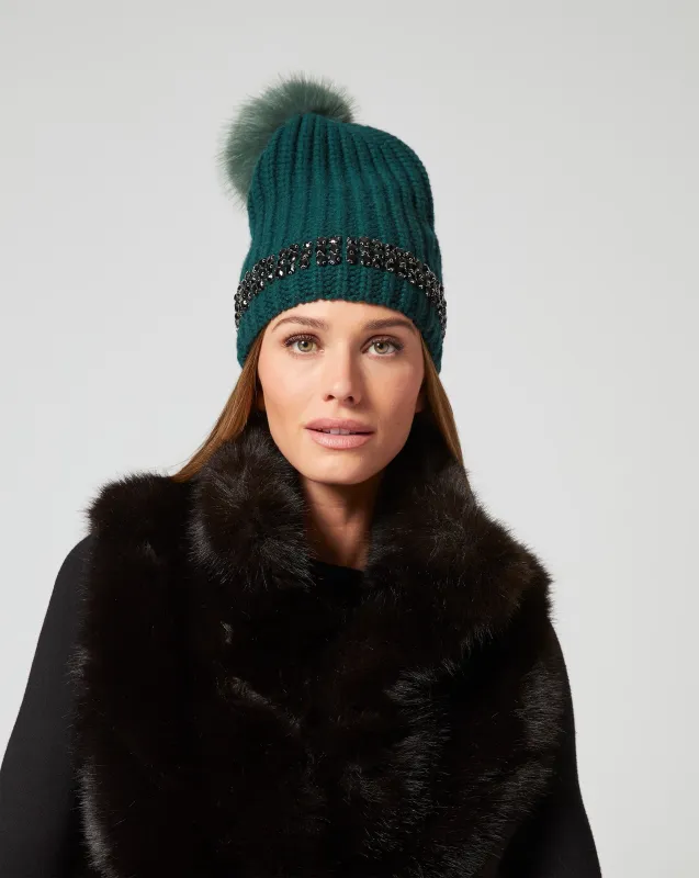 Jewel Embellished Beanie sold by Adrienne Landau