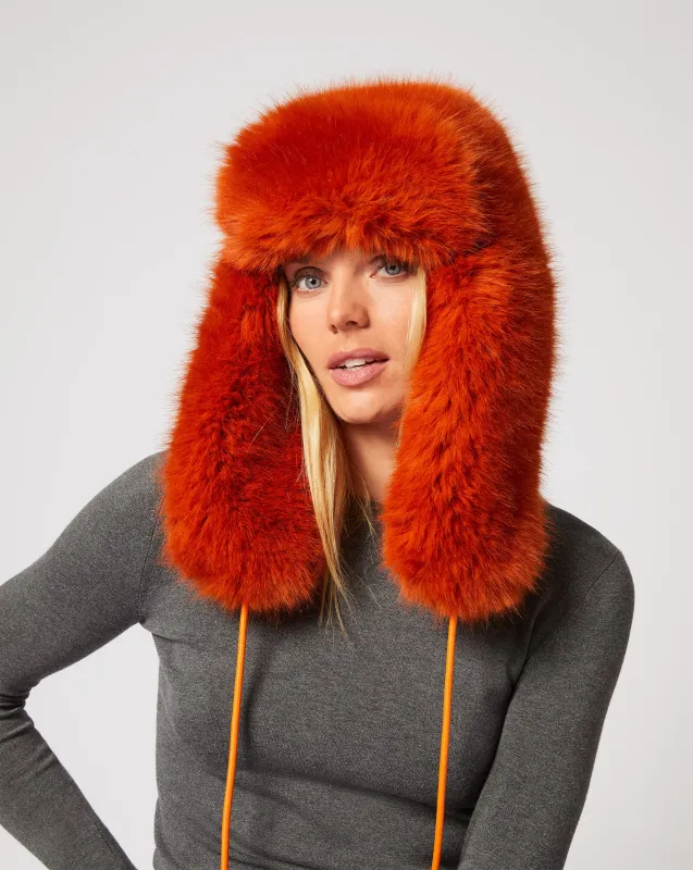 Lauren Fox Faux Fur Trapper Hat sold by Adrienne Landau