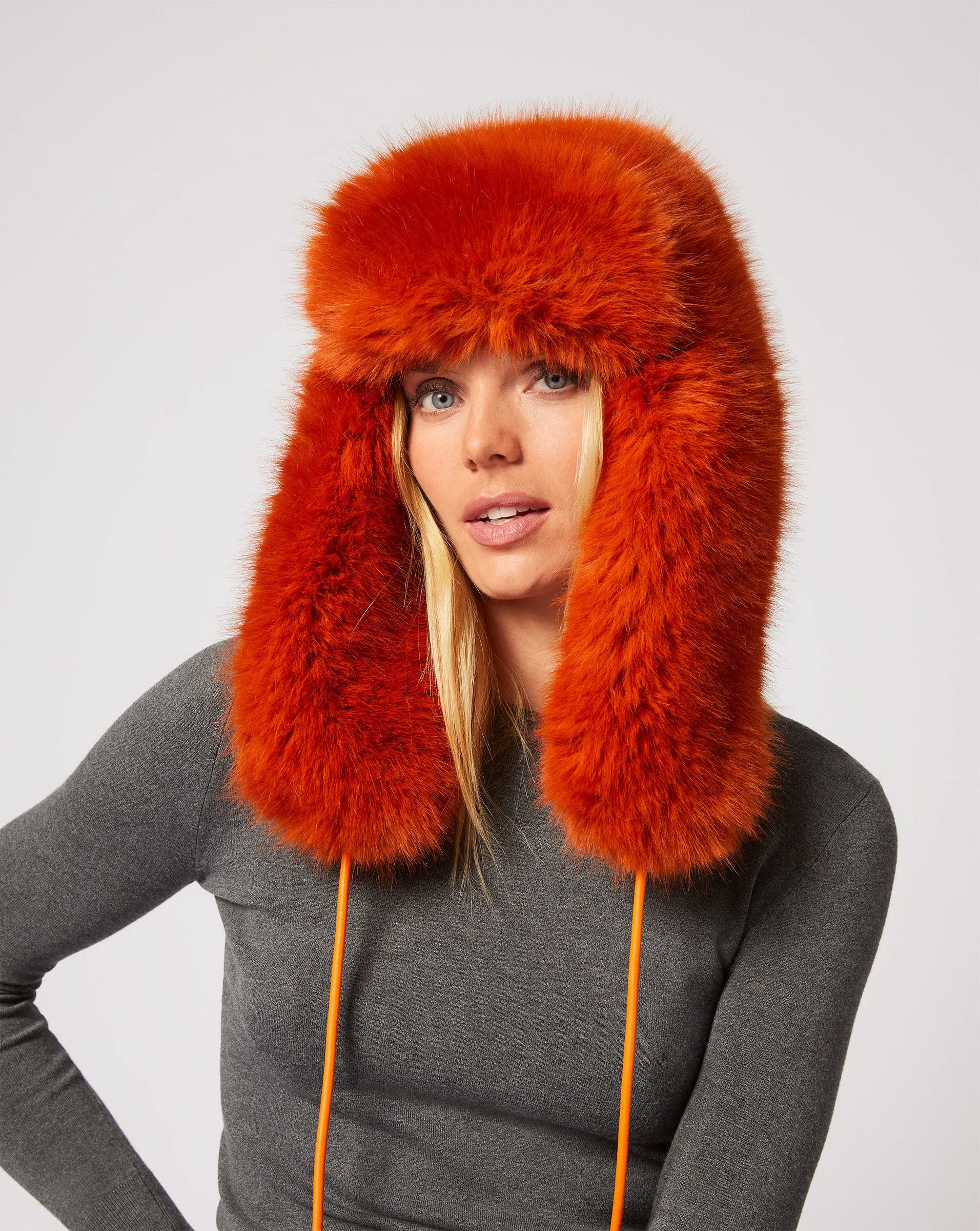 Lauren Fox Faux Fur Trapper Hat sold by Adrienne Landau