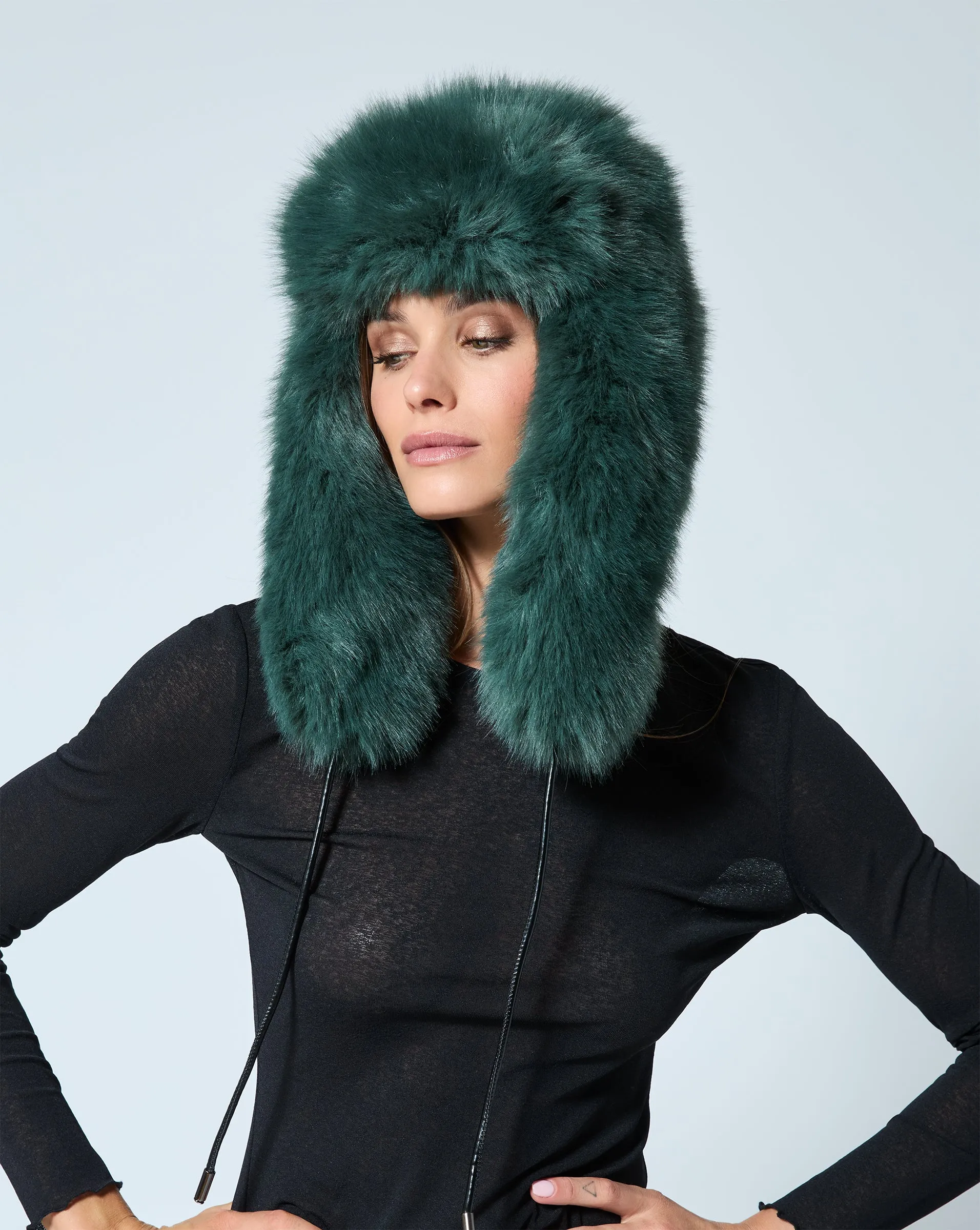 Lauren Fox Faux Fur Trapper Hat sold by Adrienne Landau product image thumbnail 3