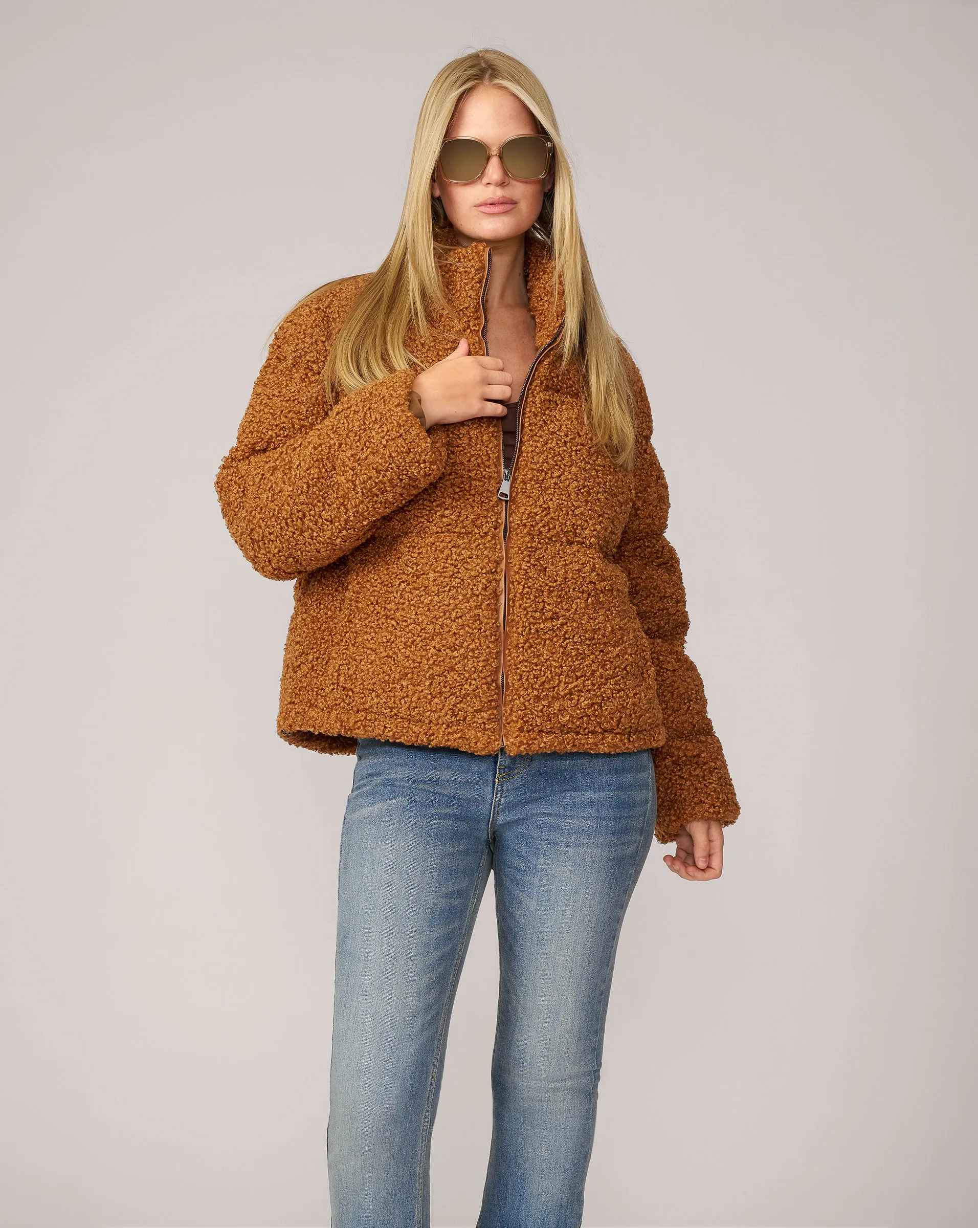 Plush Quilted Faux Fur Puffer Jacket sold by Adrienne Landau