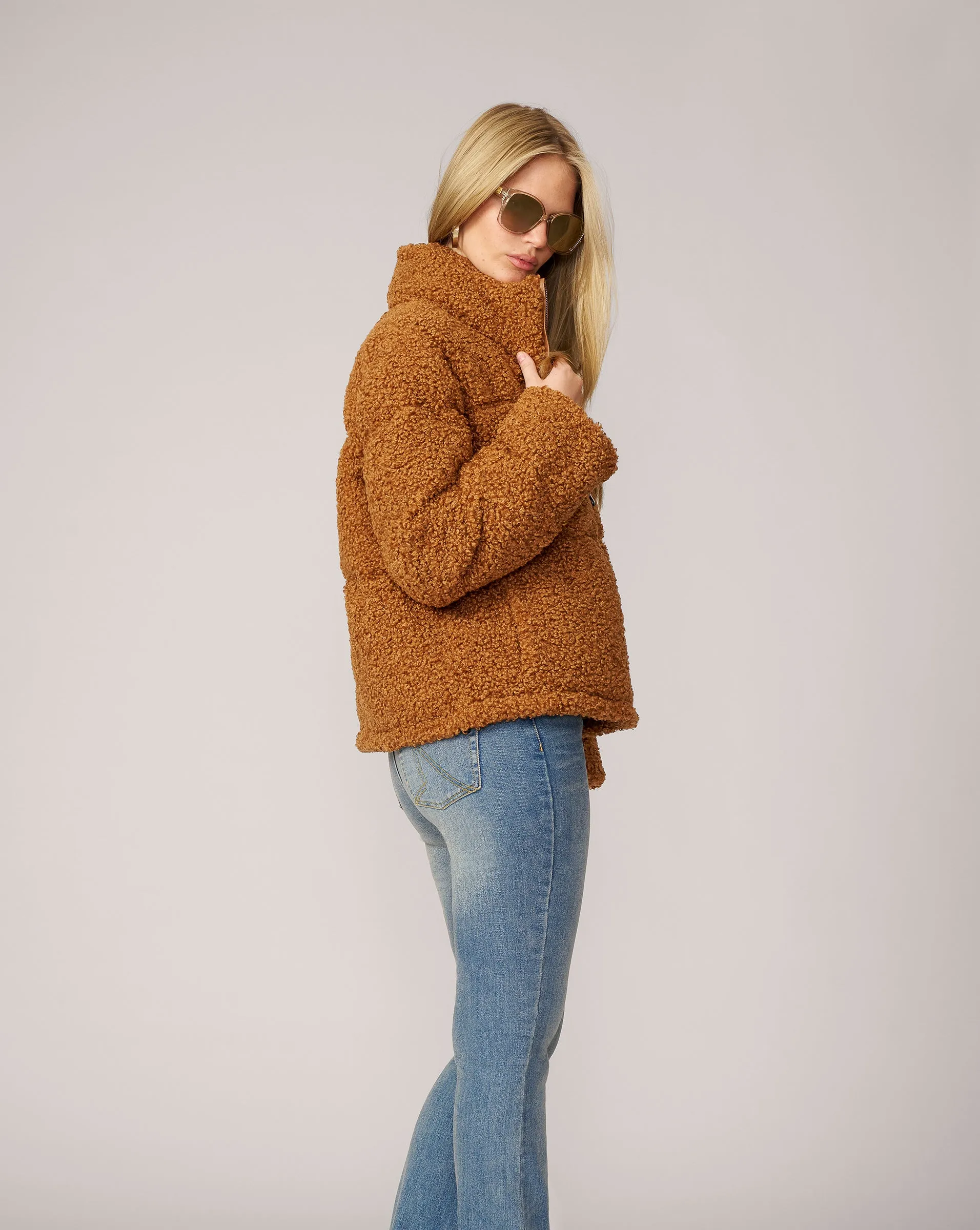 Plush Quilted Faux Fur Puffer Jacket sold by Adrienne Landau product image thumbnail 3