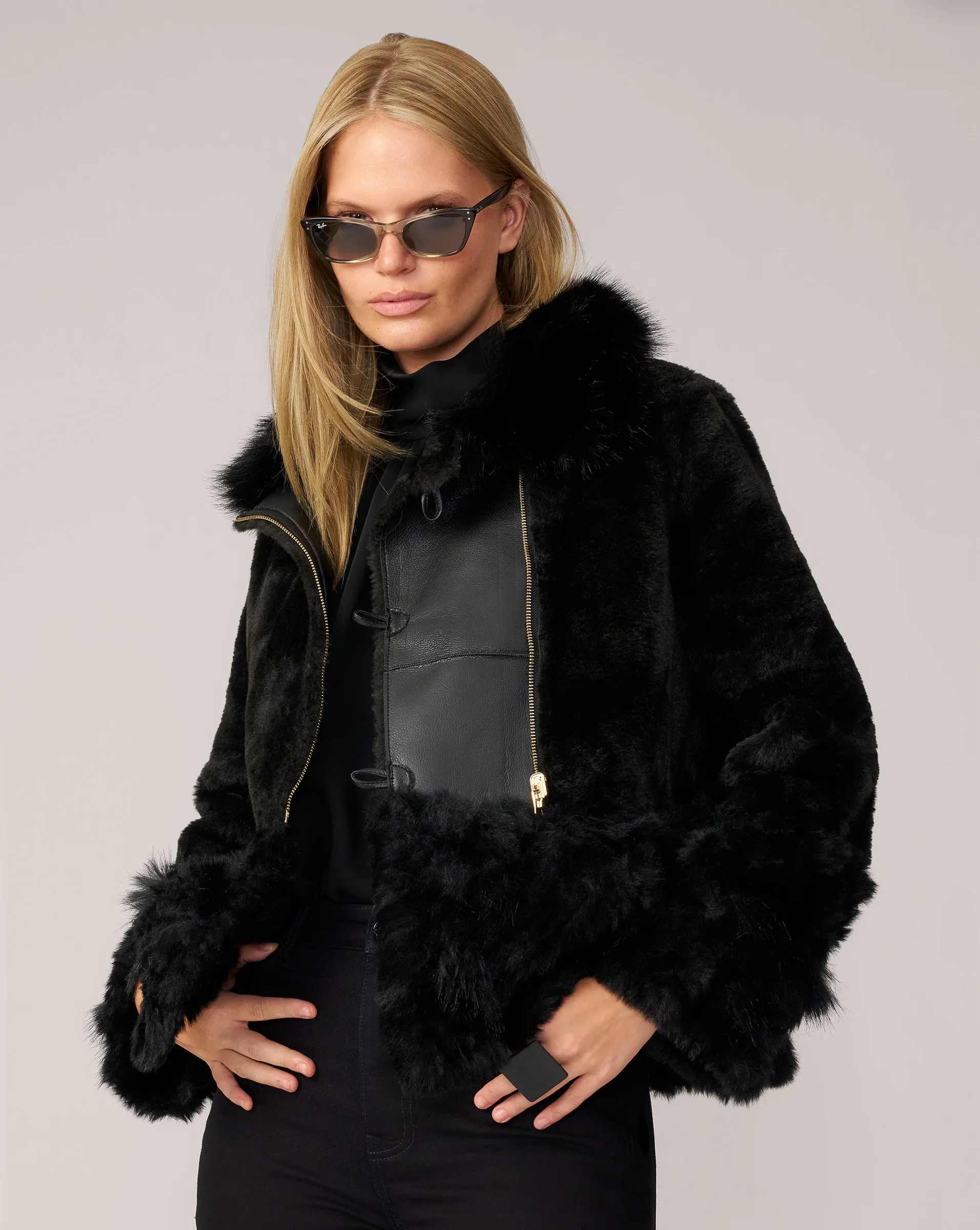 Reversible Faux Fur Zip Jacket sold by Adrienne Landau product image thumbnail 2