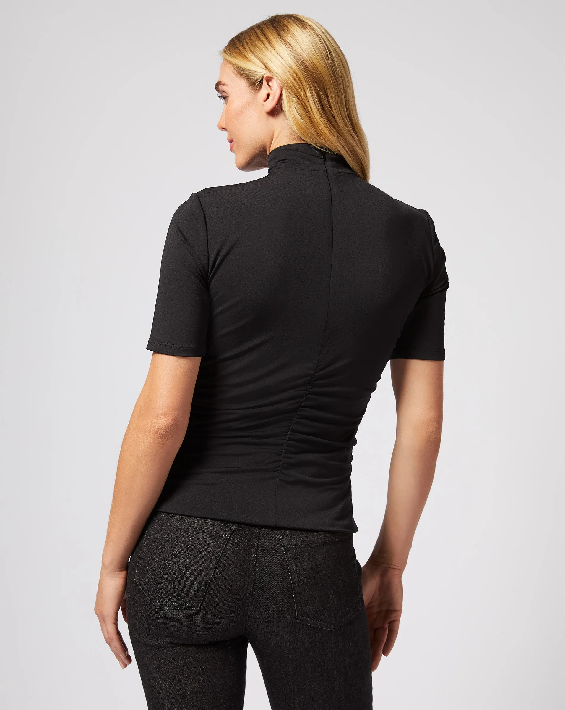 Cutout Mock Neck Top, Black sold by Adrienne Landau product image thumbnail 3