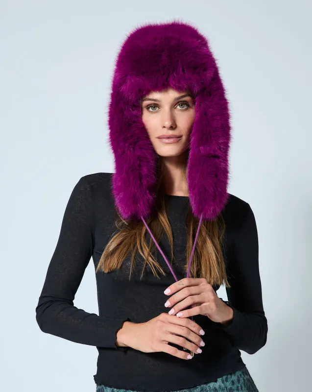 Lauren Fox Faux Fur Trapper Hat sold by Adrienne Landau