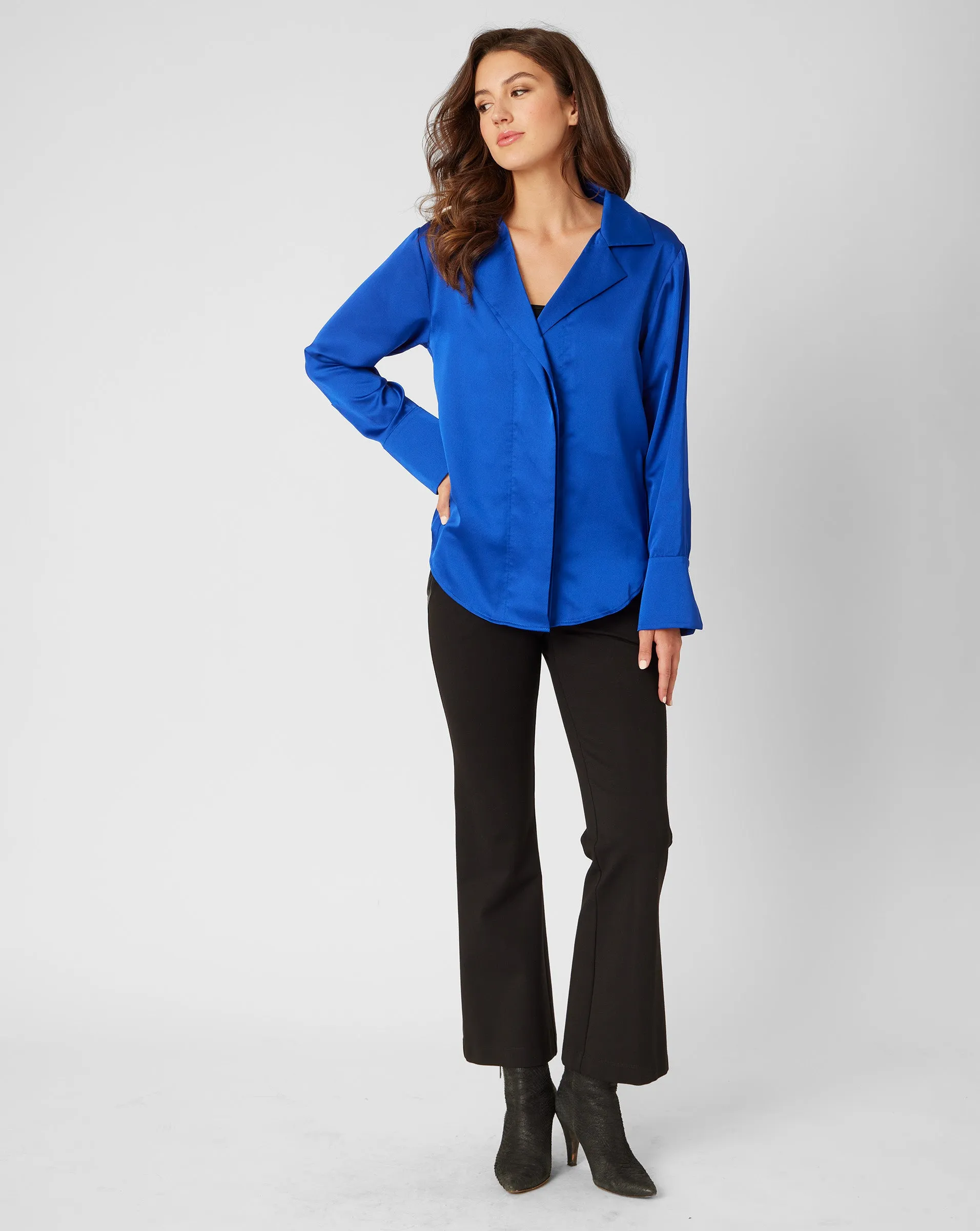 FINAL SALE - Satin Solid Blouse sold by Adrienne Landau product image thumbnail 2