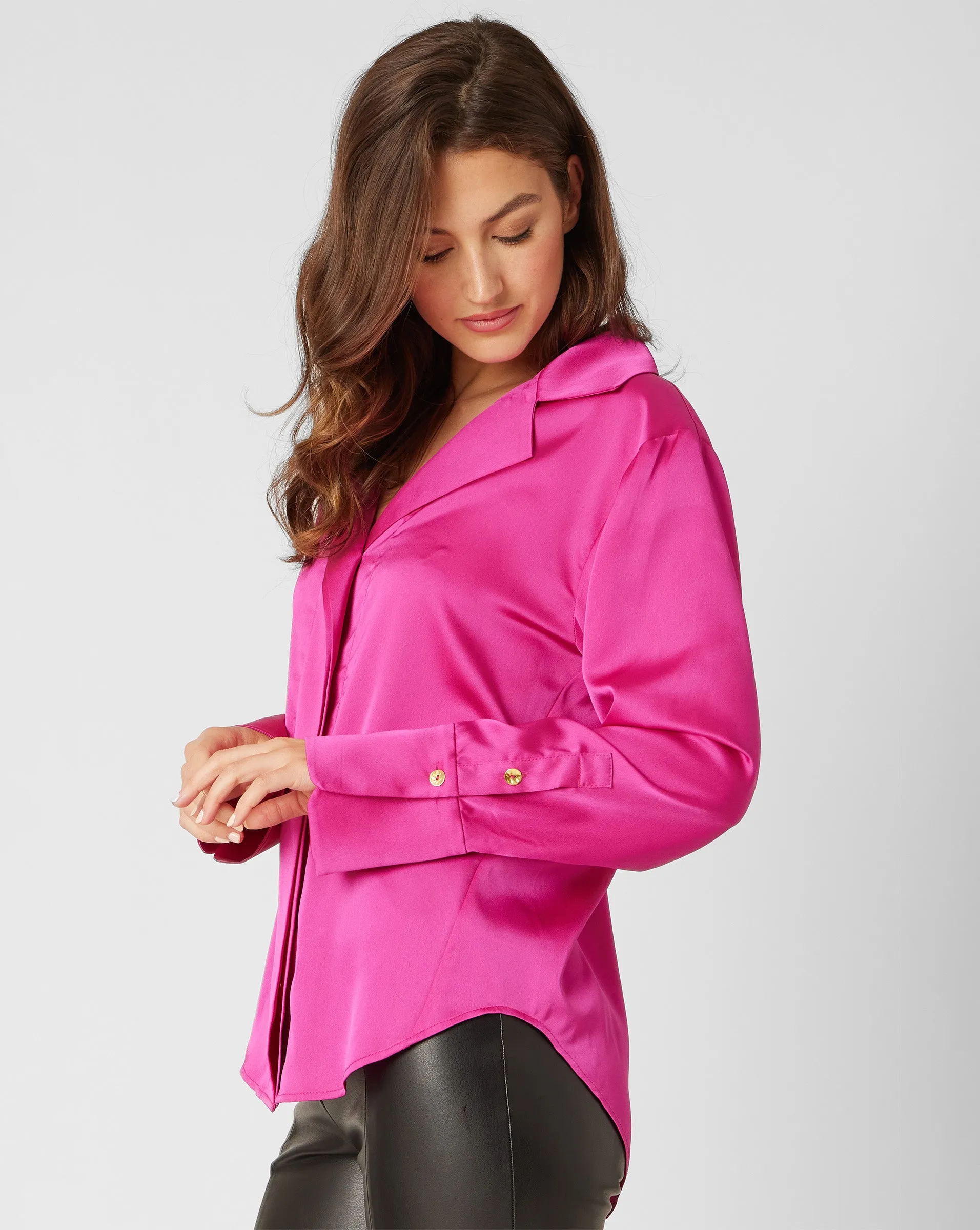 FINAL SALE - Satin Solid Blouse sold by Adrienne Landau product image thumbnail 4