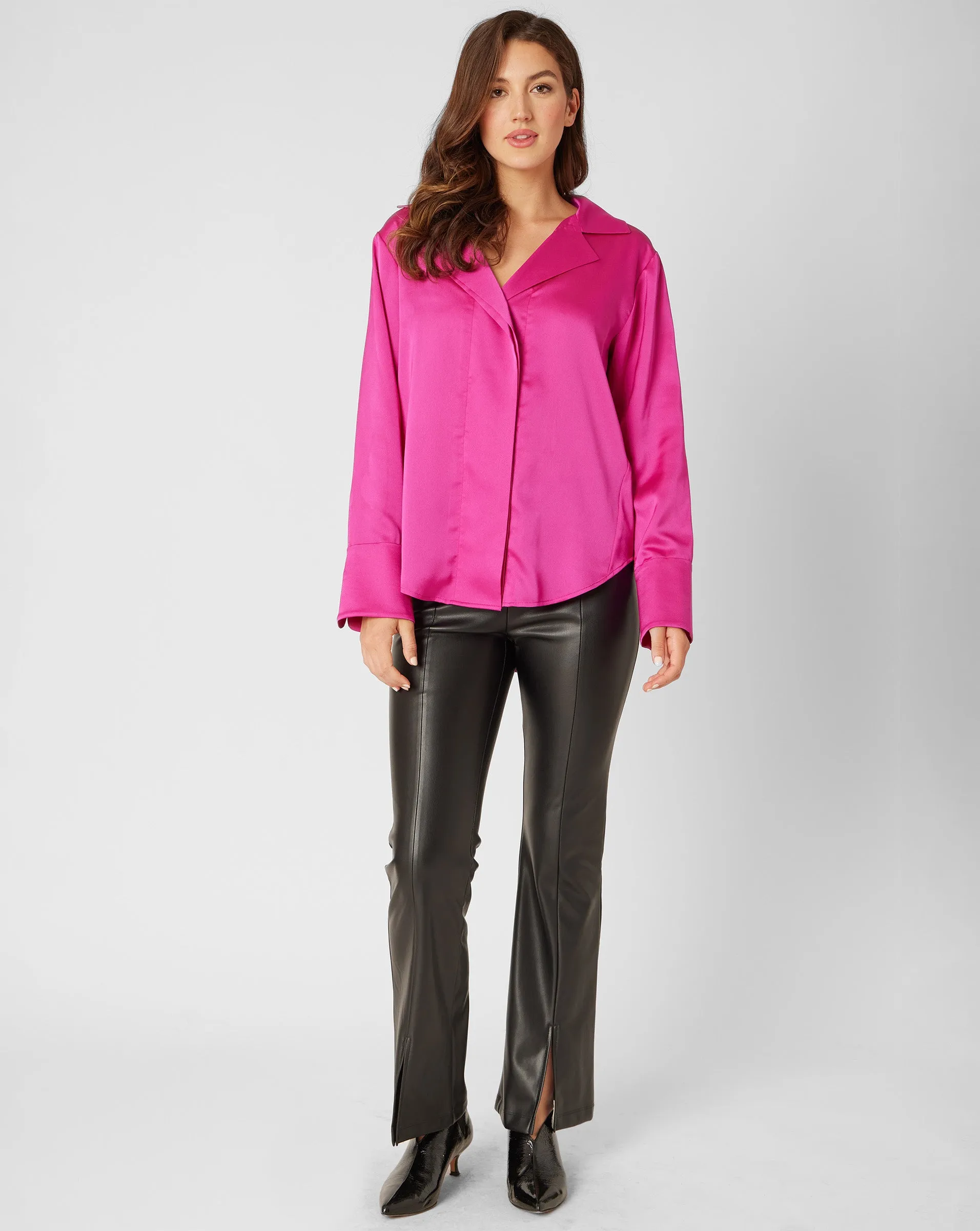 FINAL SALE - Satin Solid Blouse sold by Adrienne Landau product image thumbnail 5