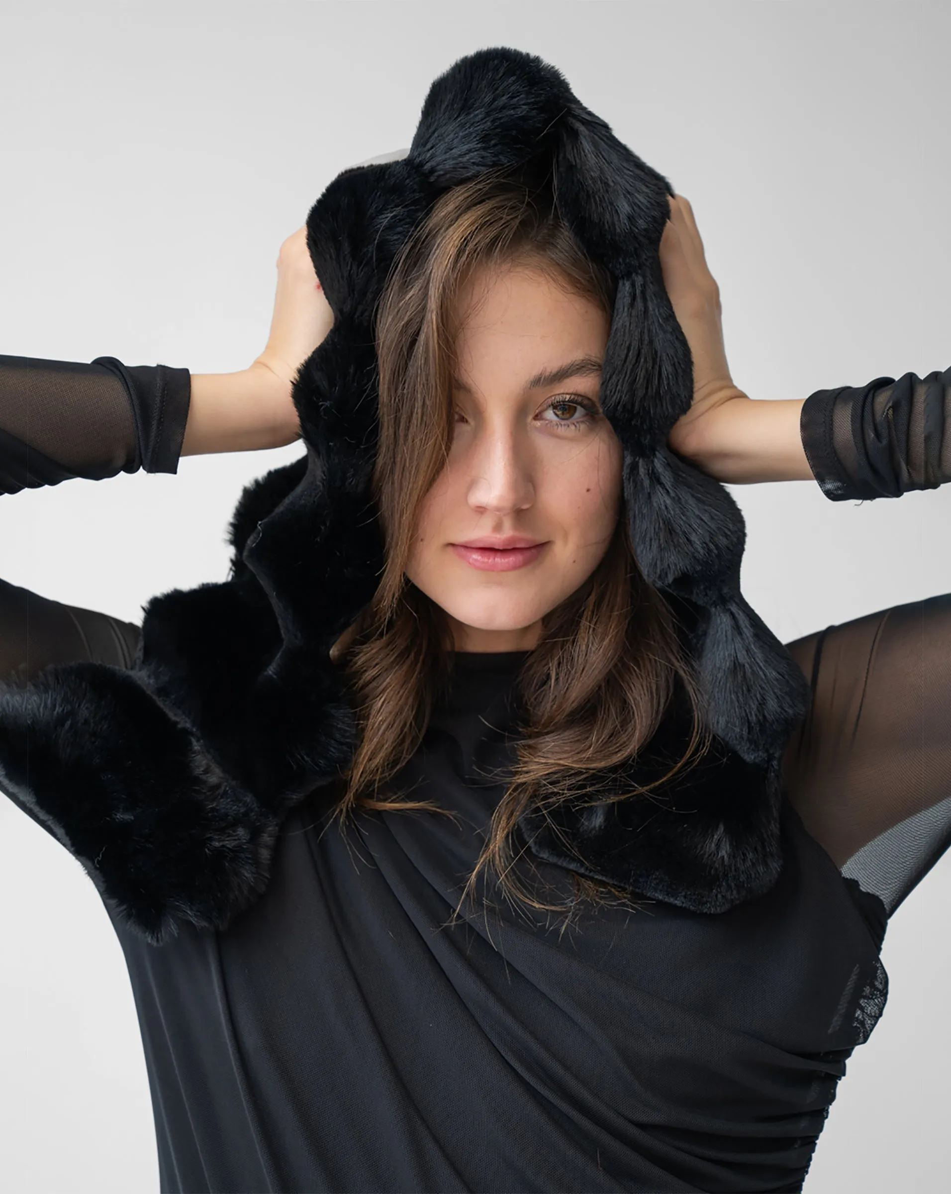 Pull Through Faux Chinchilla Scarf sold by Adrienne Landau product image thumbnail 4