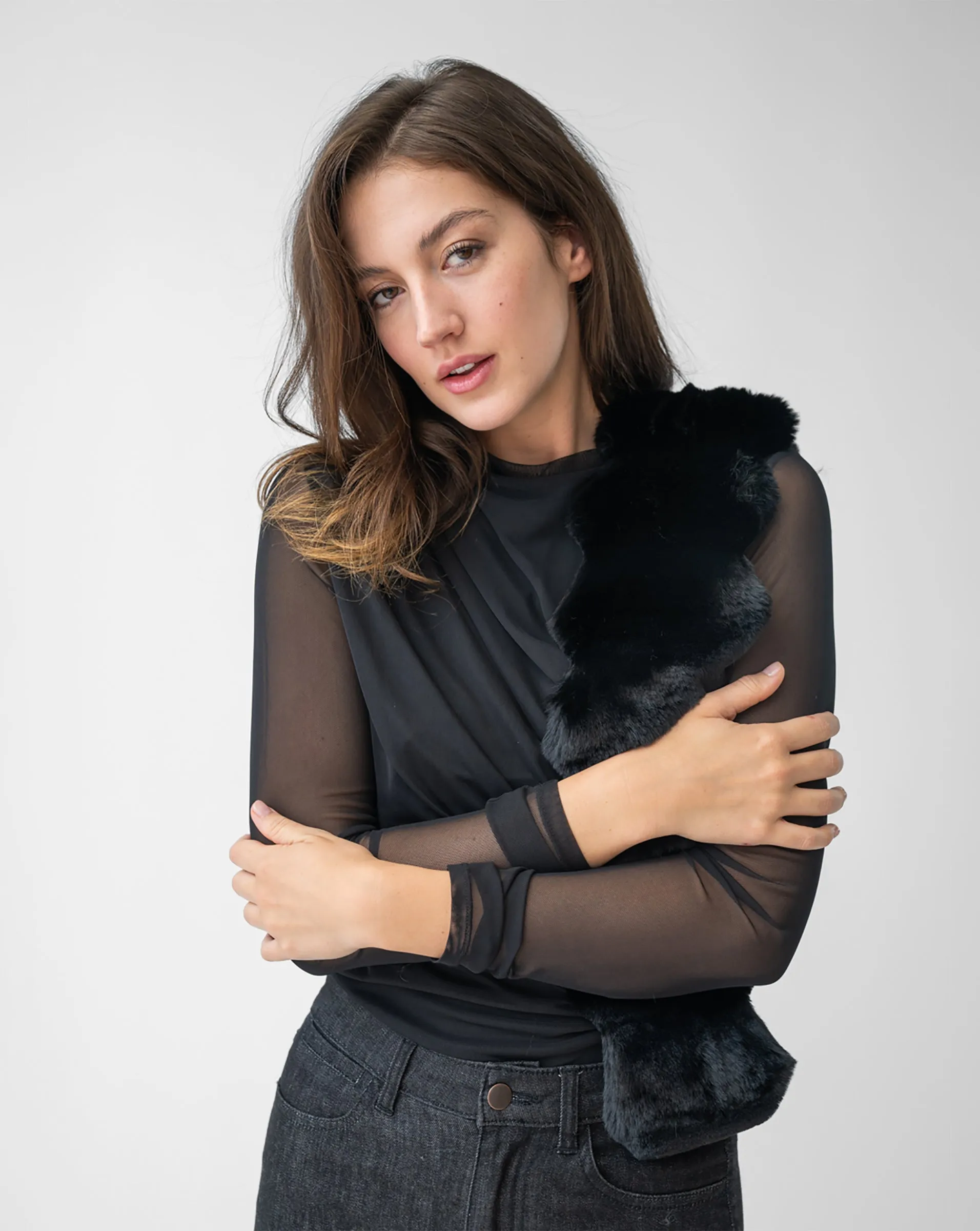 Pull Through Faux Chinchilla Scarf sold by Adrienne Landau product image thumbnail 3