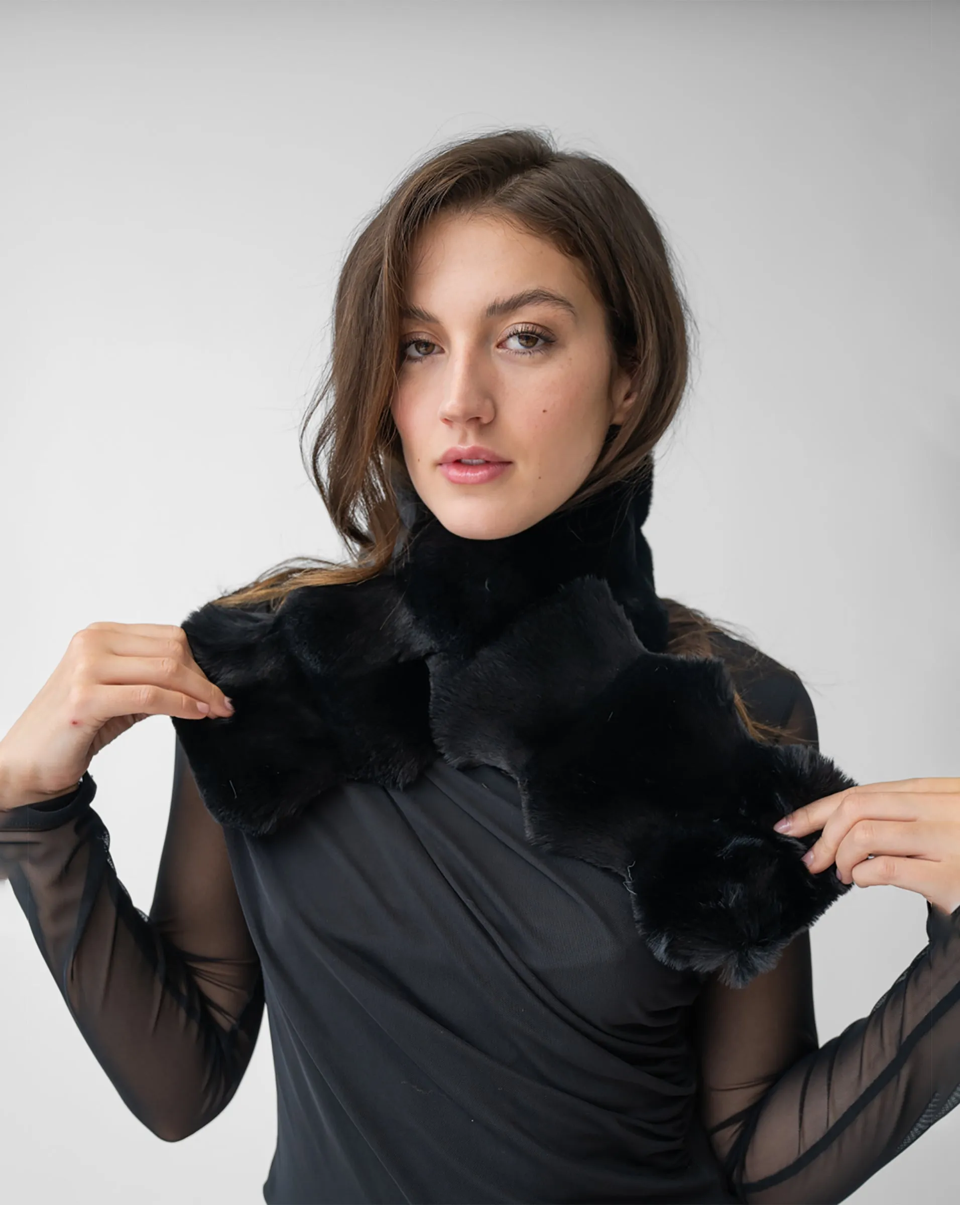 Pull Through Faux Chinchilla Scarf sold by Adrienne Landau