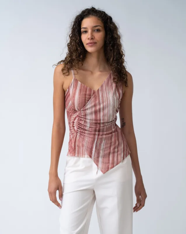 FINAL SALE - Printed Mesh Suplice Top sold by Adrienne Landau