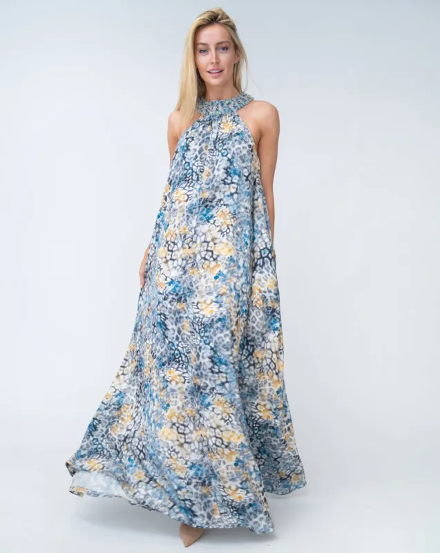 Final Sale - Beaded Halter Neck Gown sold by Adrienne Landau