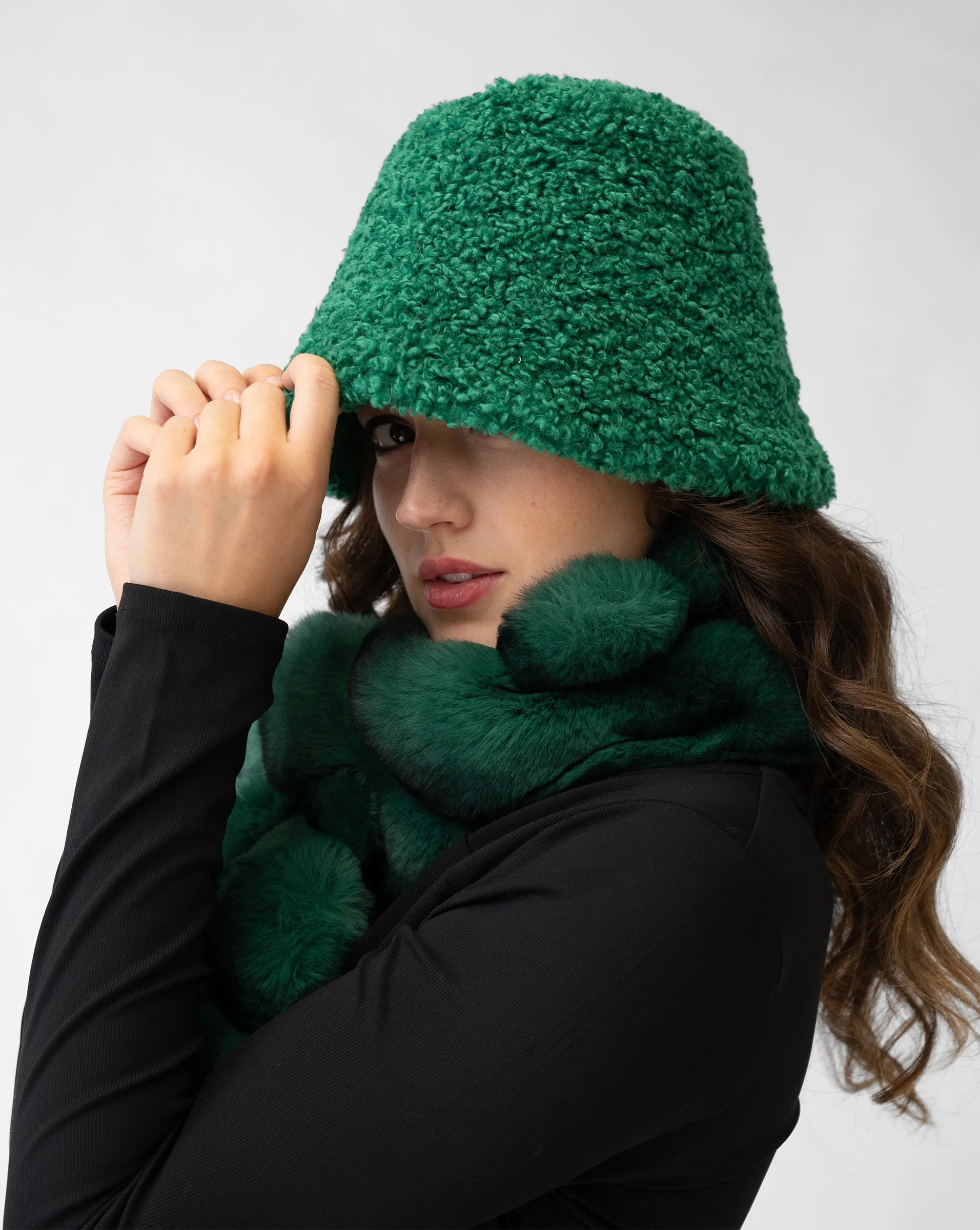 Reversible Faux Sherpa Bucket Hat sold by Adrienne Landau product image thumbnail 5