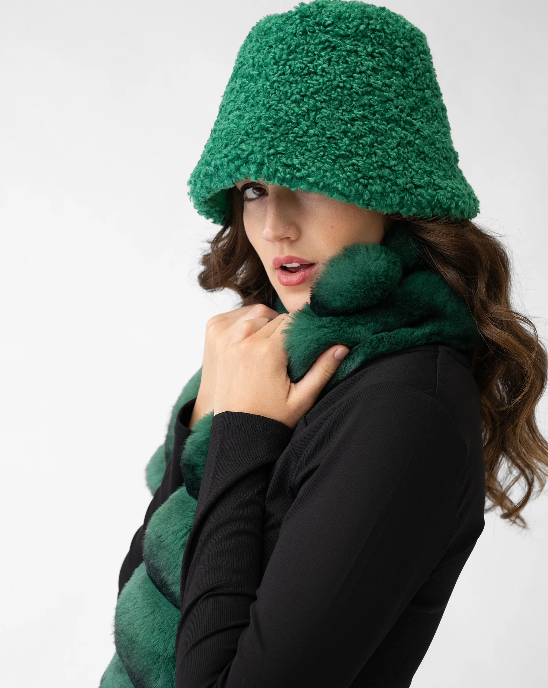 Reversible Faux Sherpa Bucket Hat sold by Adrienne Landau product image thumbnail 4