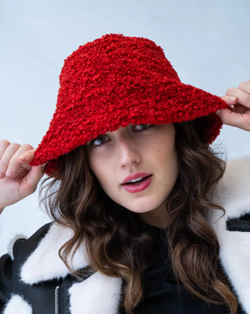 Reversible Faux Sherpa Bucket Hat sold by Adrienne Landau